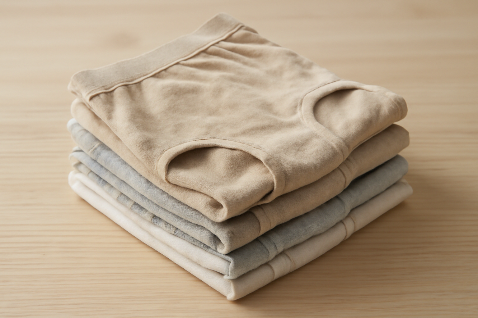 pile de sous-vêtements en coton neutre