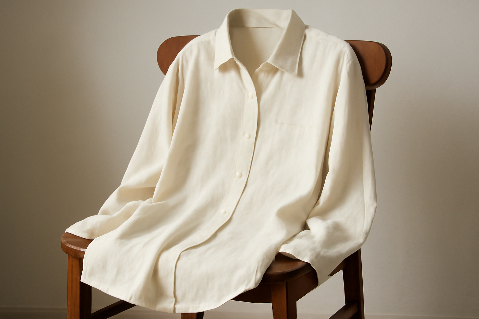chemise legere posee sur chaise