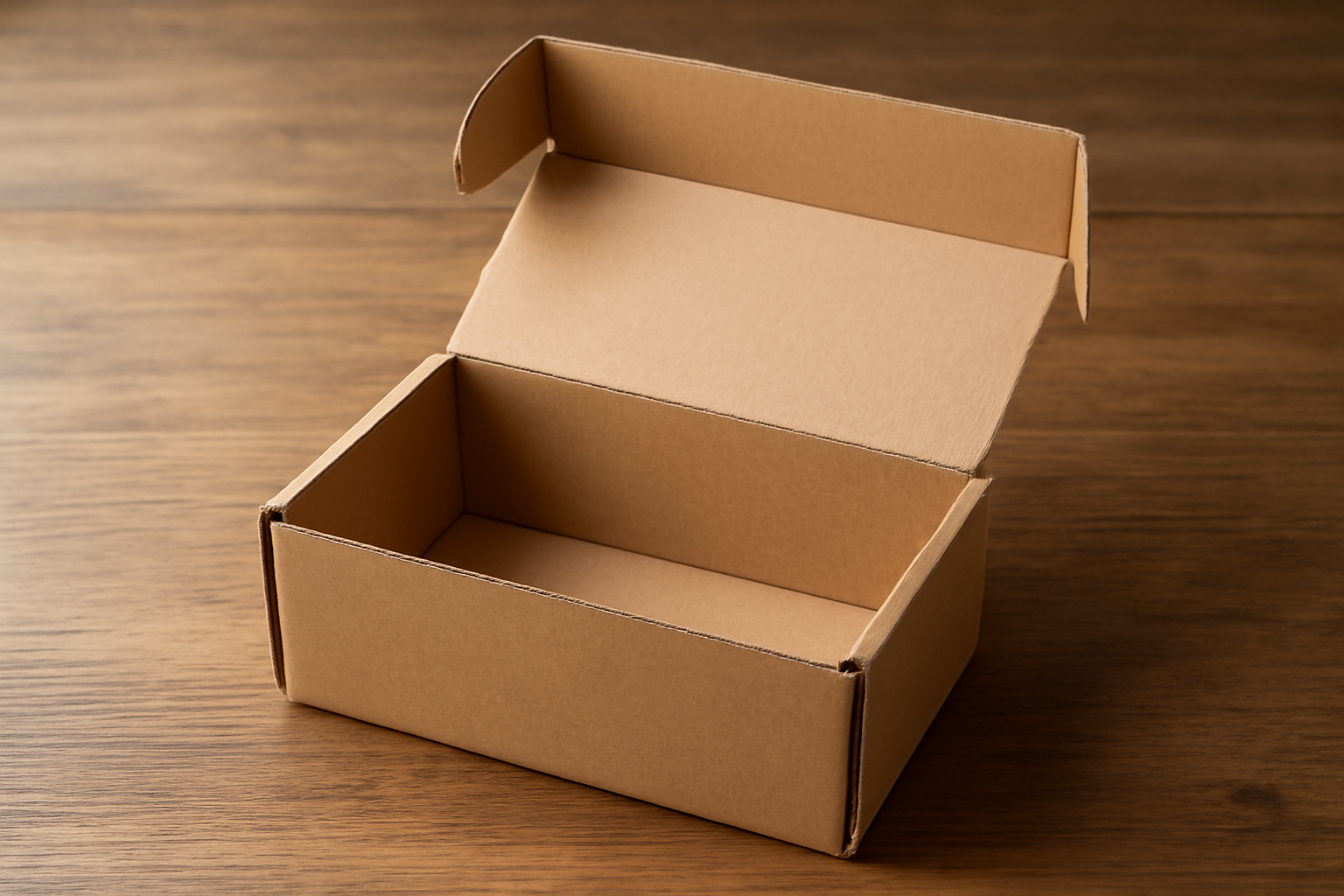 boîte d'expédition ouverte sur une table