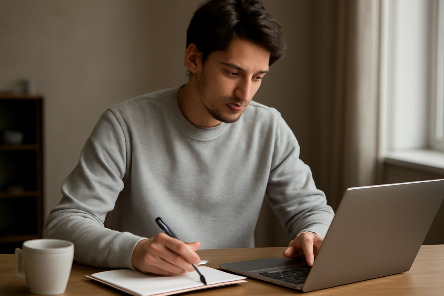 personne travaillant en sweatshirt chic