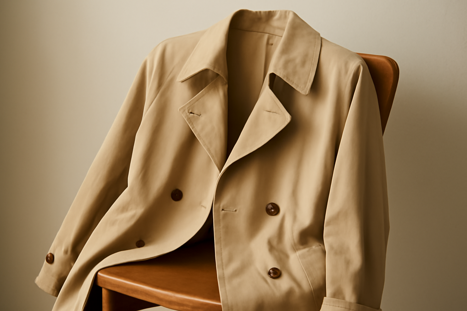manteau léger posé sur dossier de chaise
