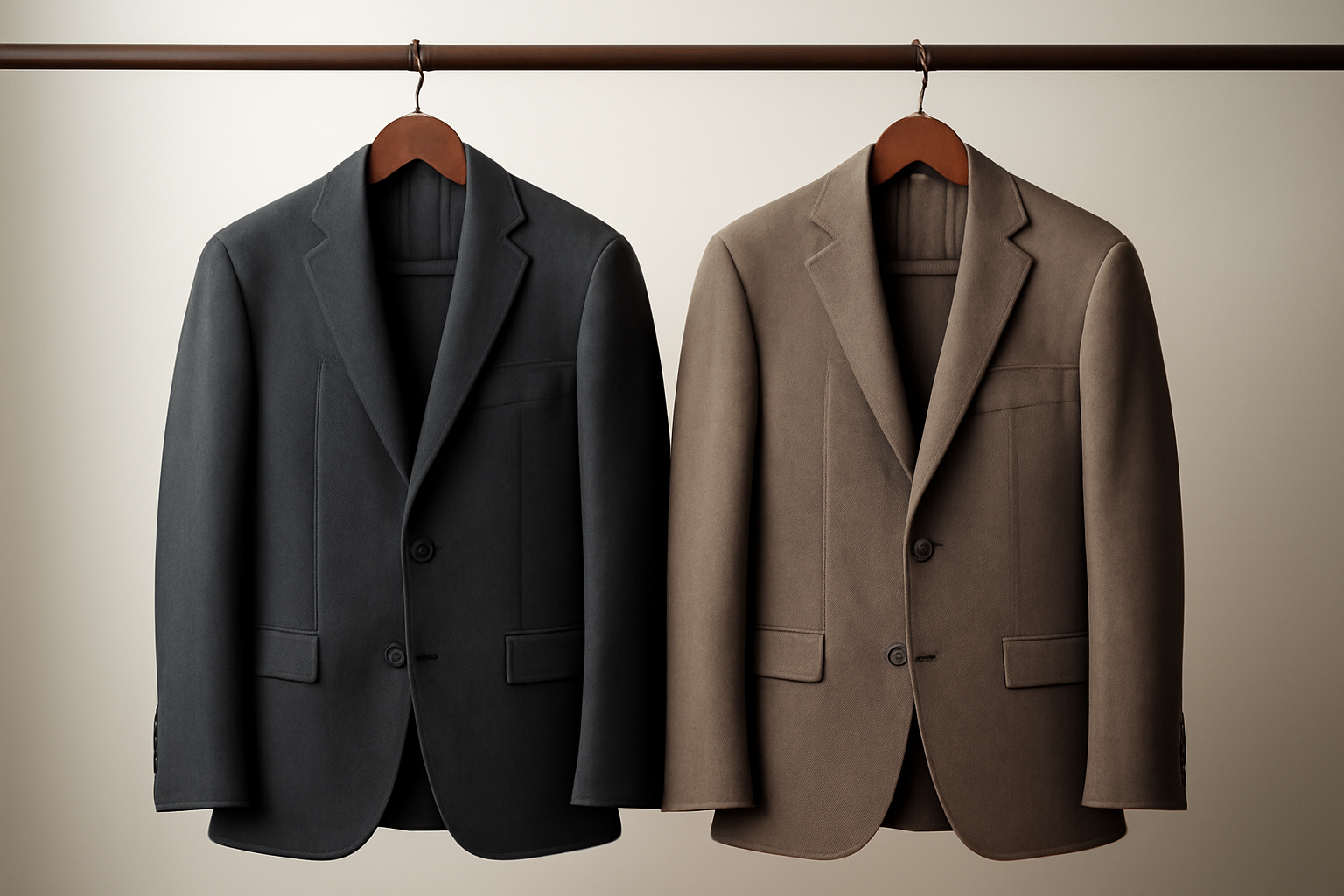 deux vestes élégantes suspendues côte à côte