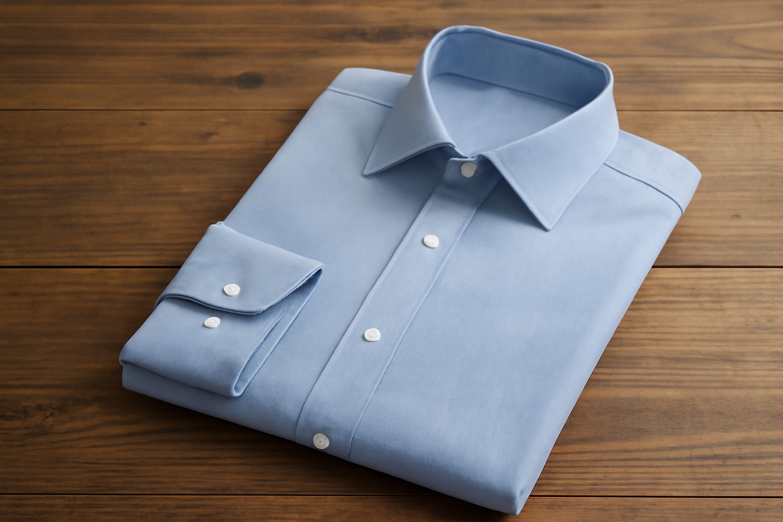 chemise chic posée sur table en bois