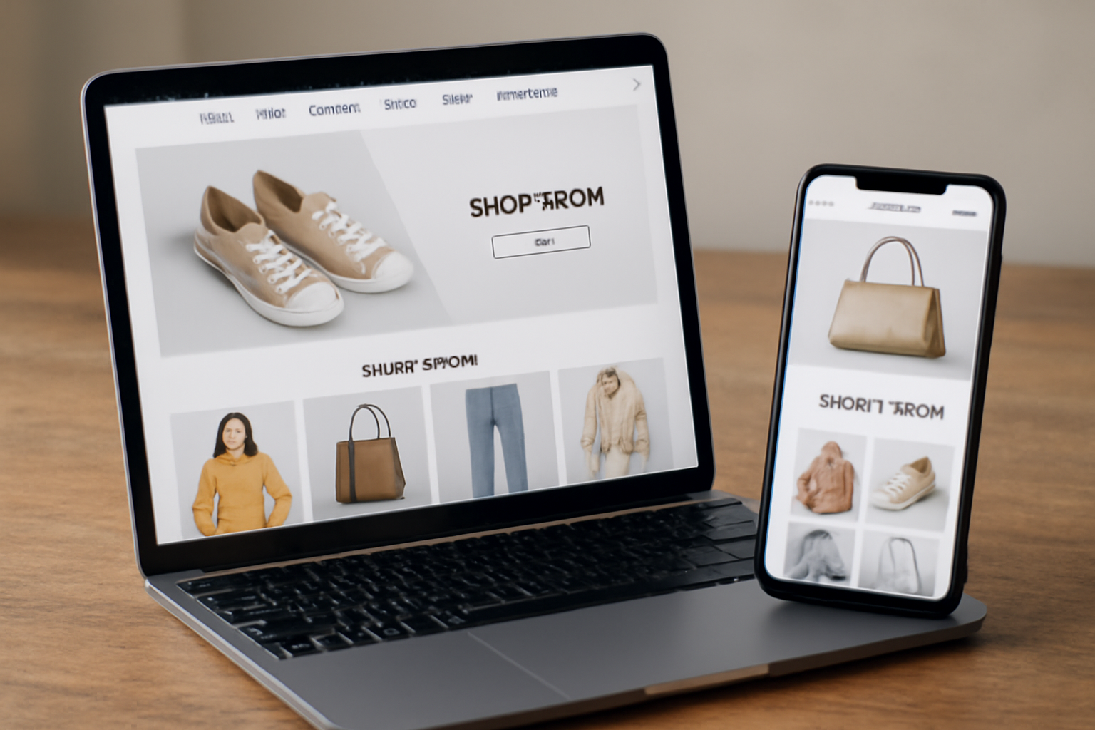 écrans montrant pages de boutiques en ligne