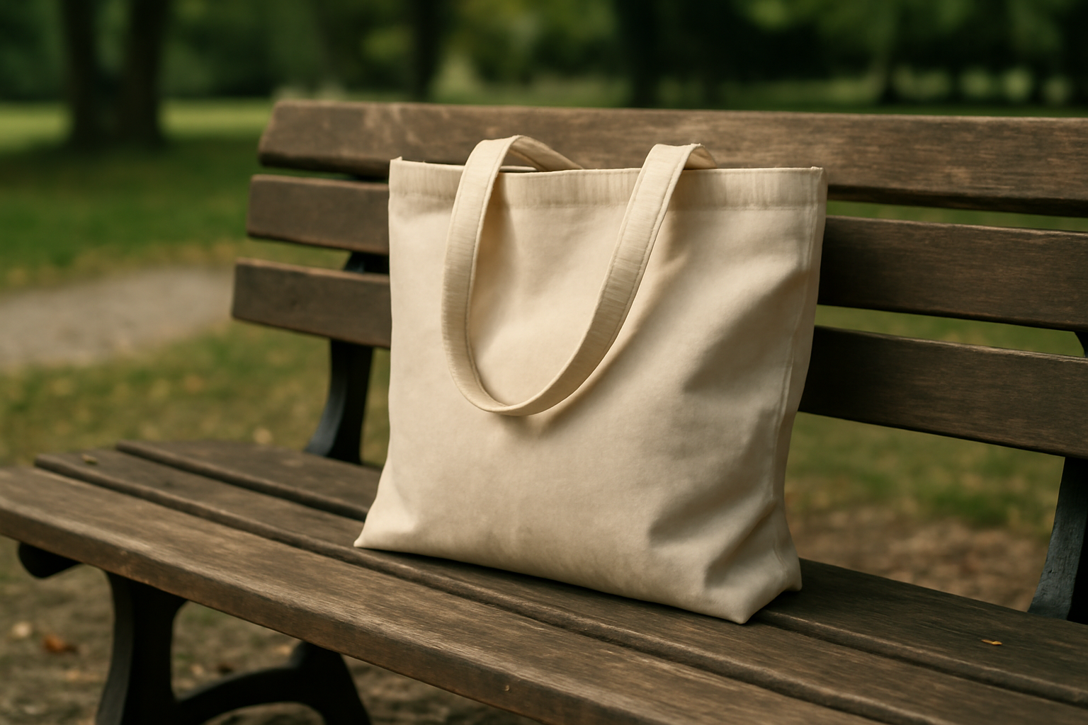 magasindemode-fjallraven-sac-quotidien sac en toile pose sur banc de parc