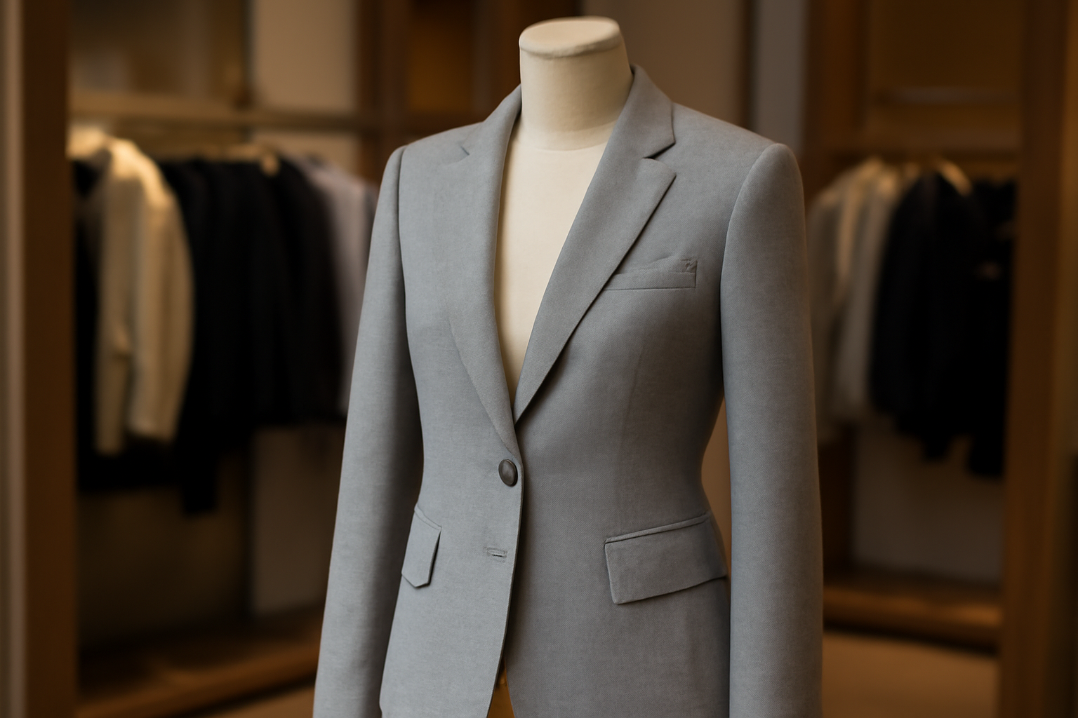 magasindemode-officine-generale-blazer blazer structuré sur mannequin en boutique