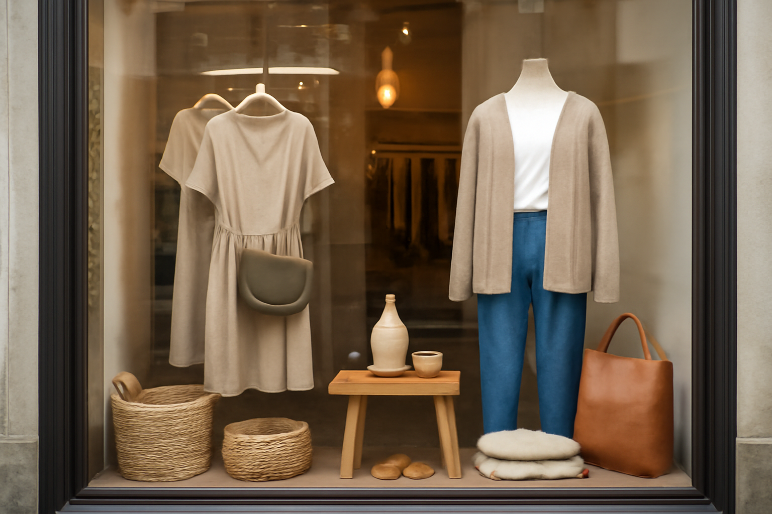 magasindemode-ou-trouver-boutiques-createurs vitrine petite boutique avec objets et vetements