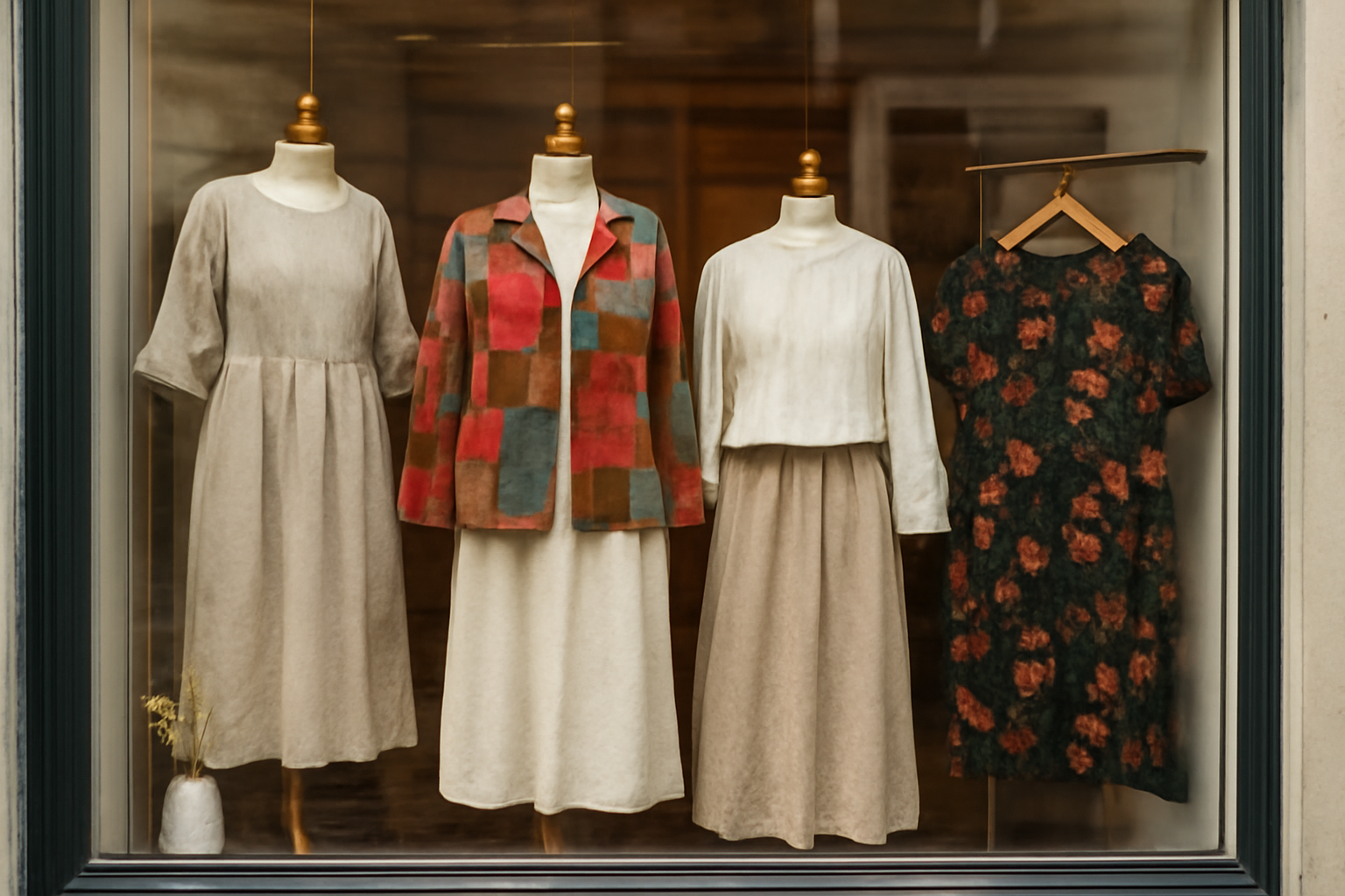 magasindemode-paloma-wool-investissement vitrine d'atelier présentant vêtements créatifs