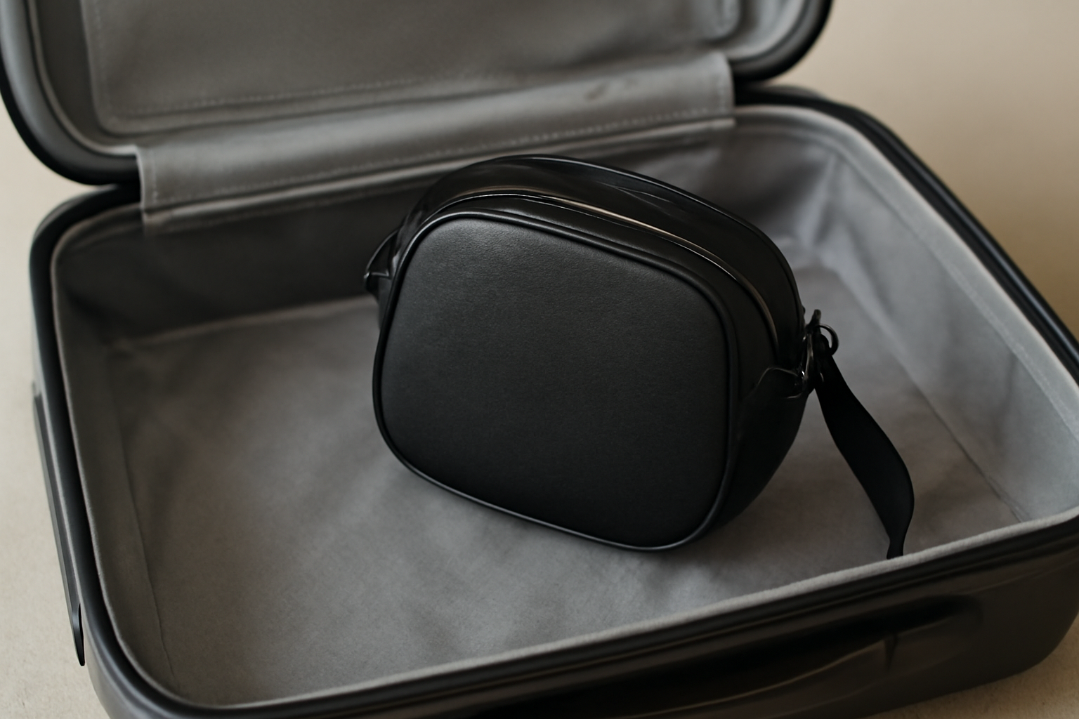 magasindemode-sac-petit-weekend sac compact pose sur valise ouverte