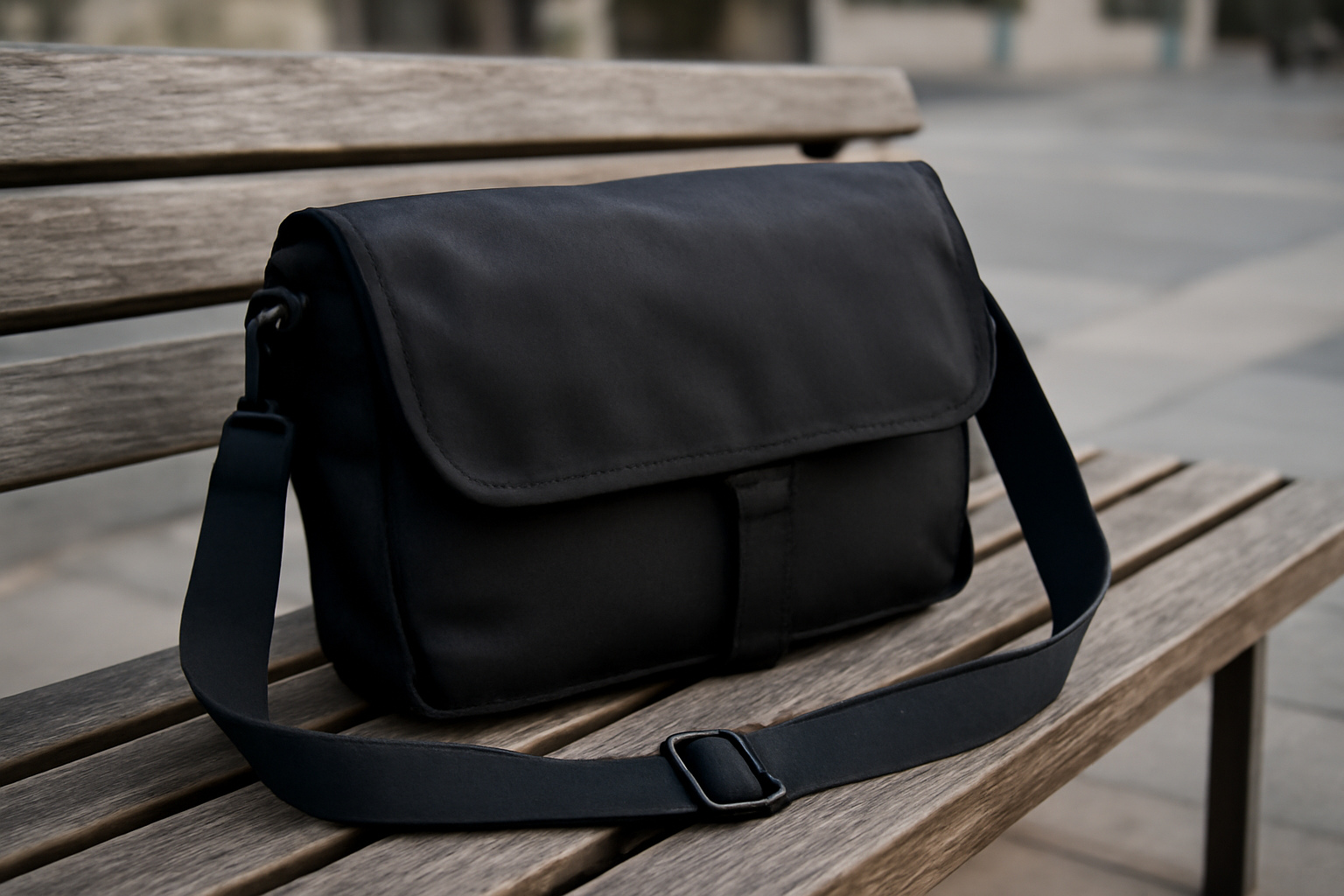 magasindemode-sacs-bandouliere-style-praticite sac bandoulière posé sur banc urbain