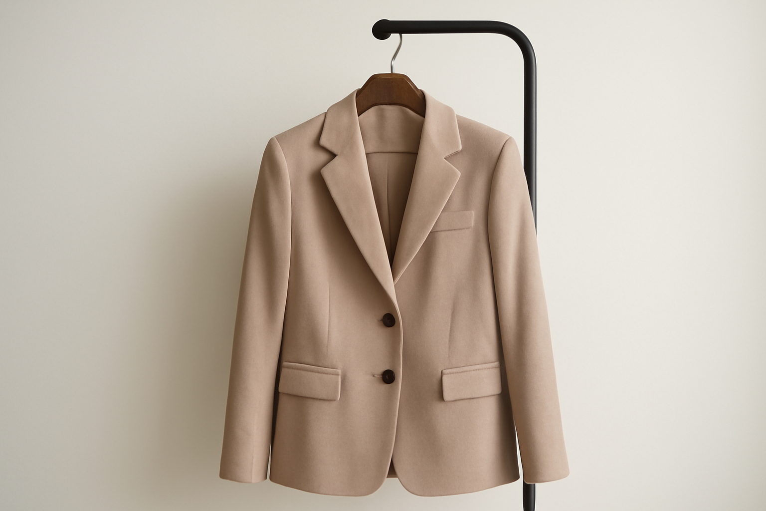 veste chic accrochée sur portemanteau design