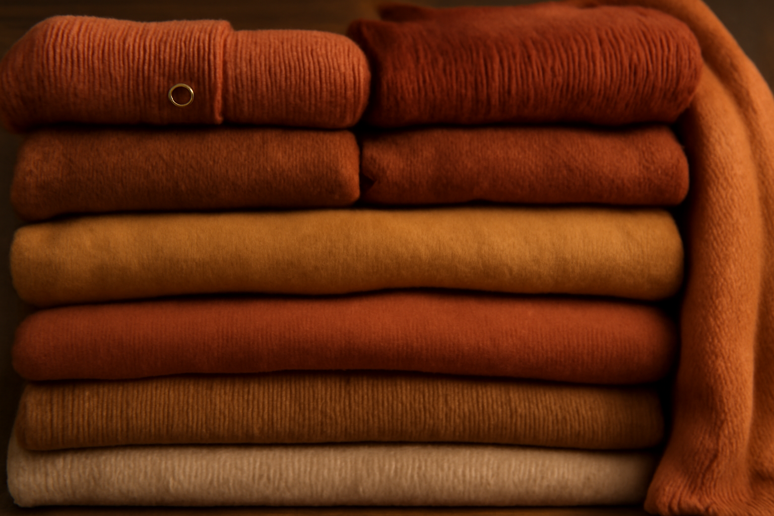 palette de vêtements tons chauds automne