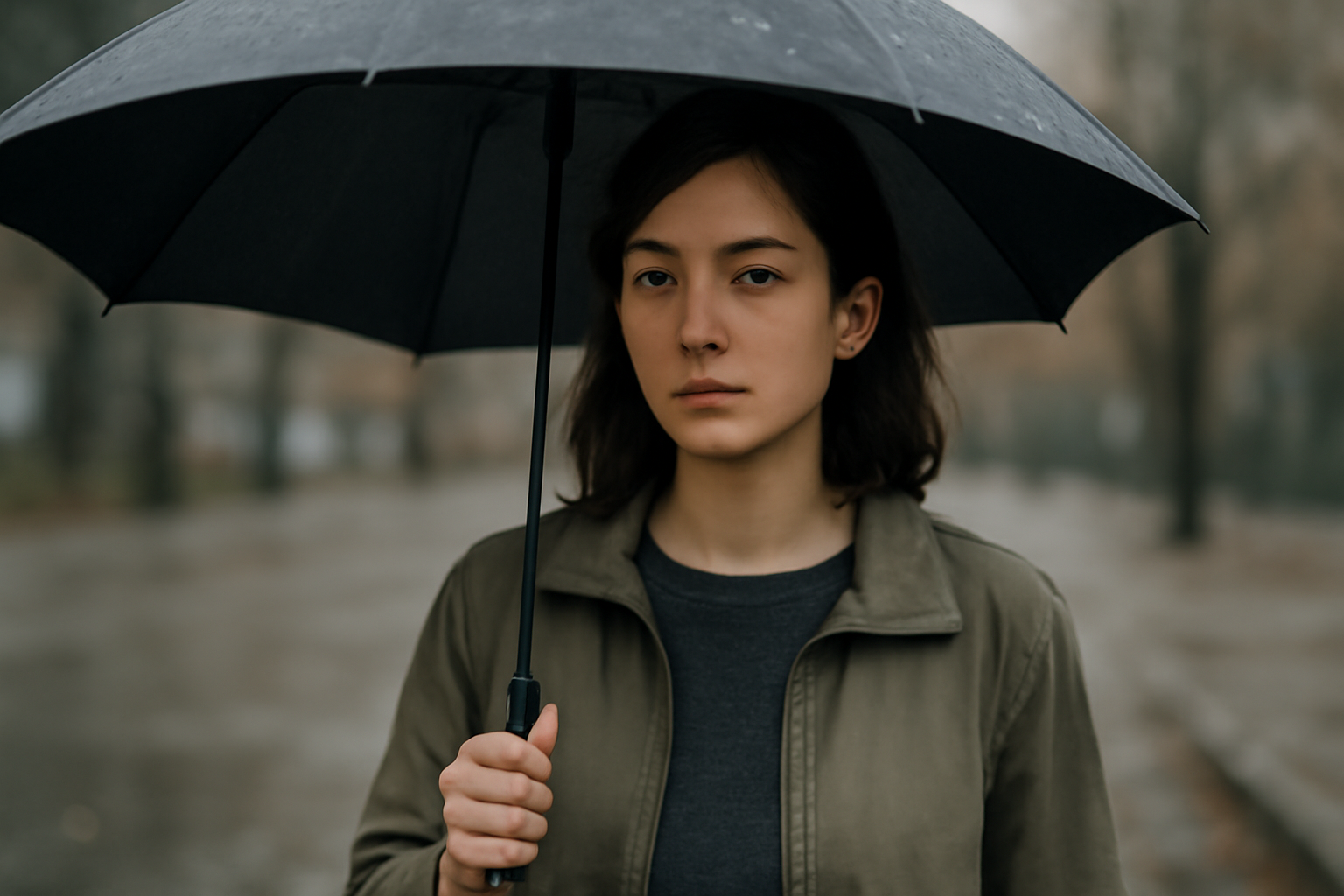 magasindemode-vestes-legeres-ete-pluvieux personne sous parapluie portant veste légère