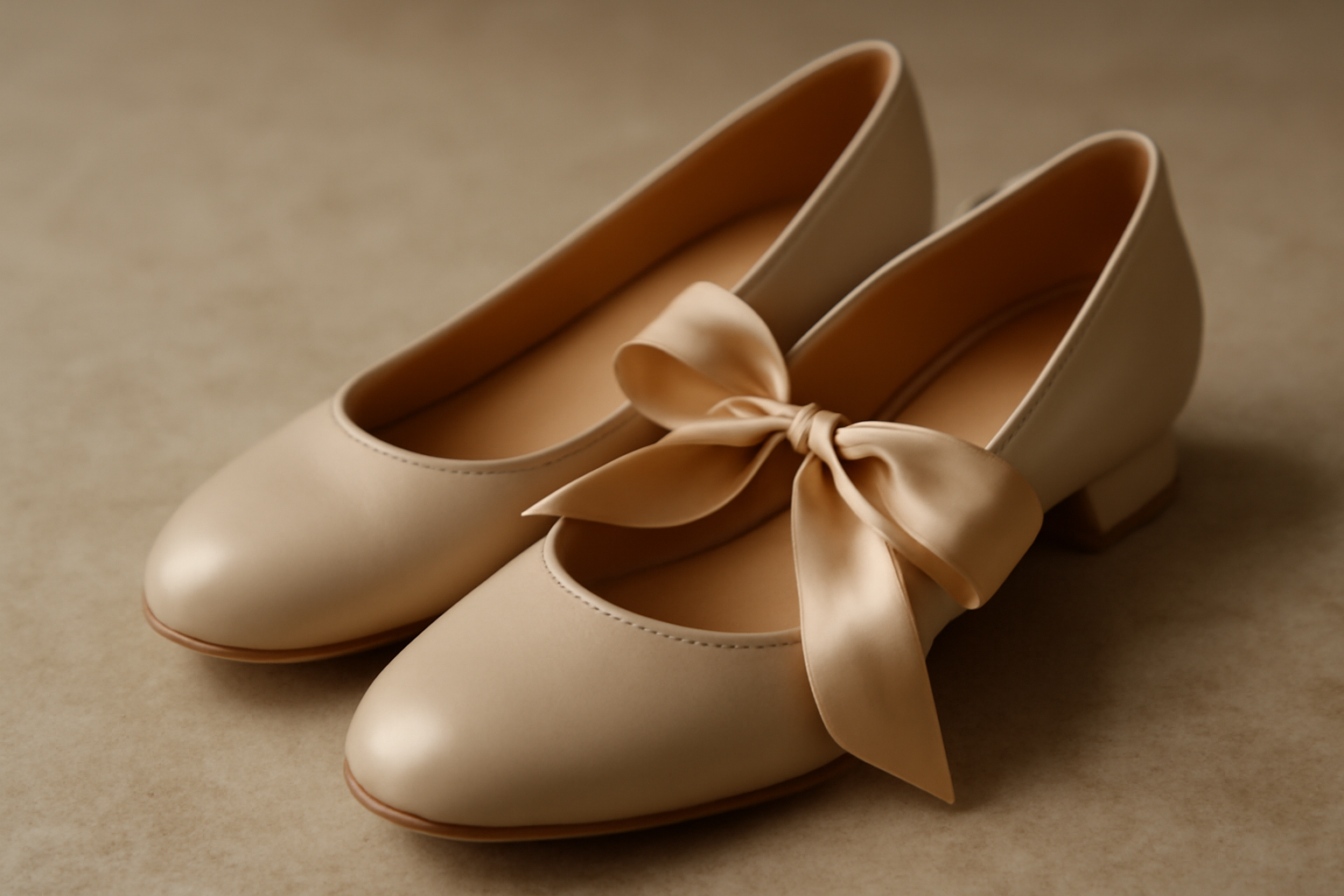 paire de chaussures posée avec ruban