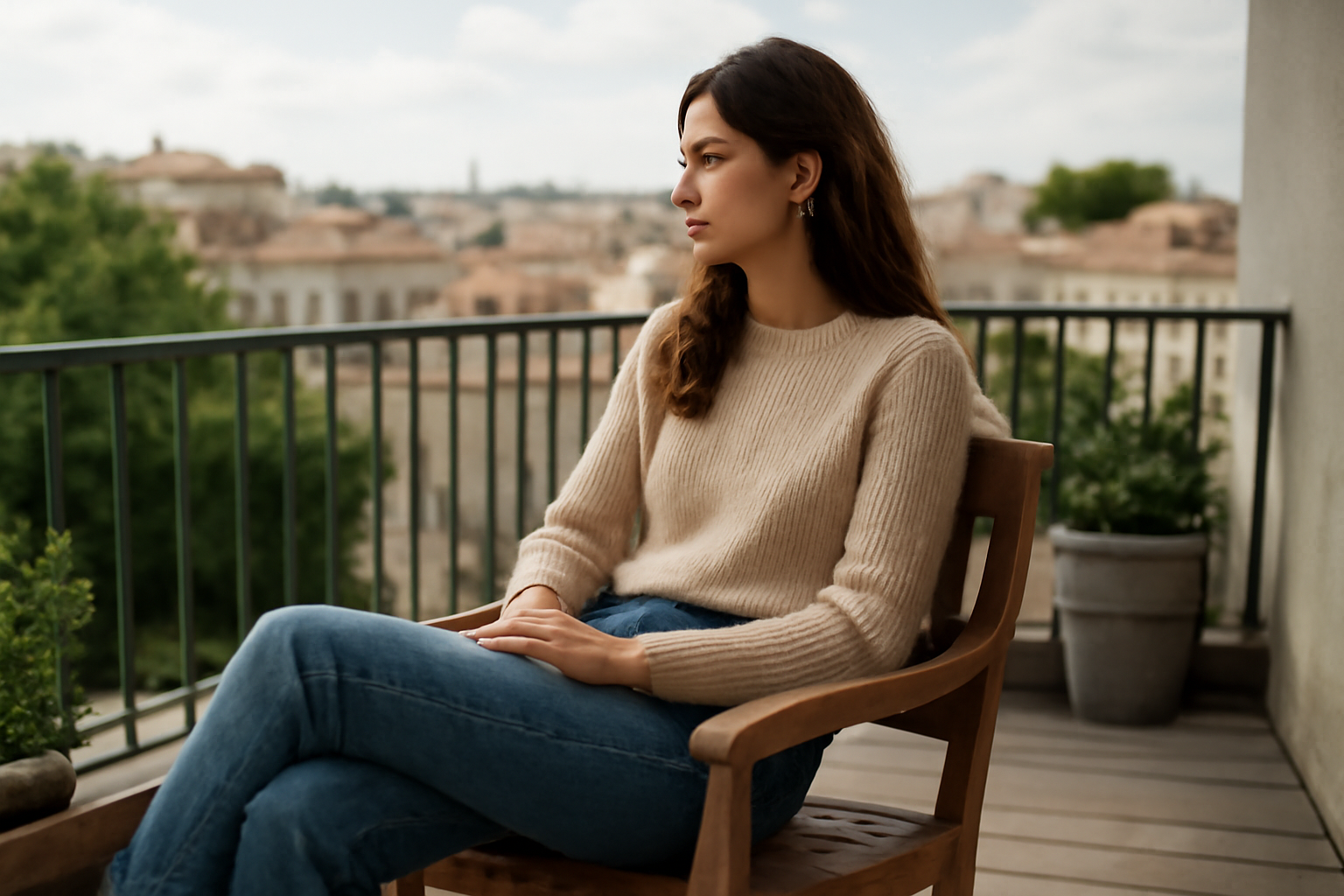 magasindemode-look-dimanche-detente personne assise sur une terrasse