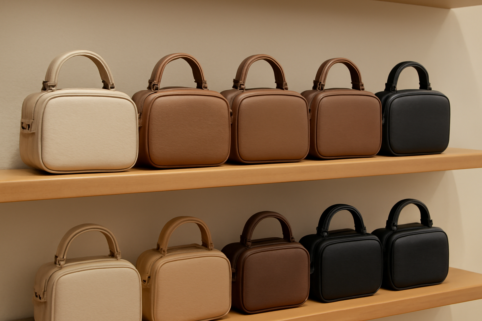 magasindemode-miu-miu-marc-jacobs-sac-compact sacs compacts alignés sur étagère boutique