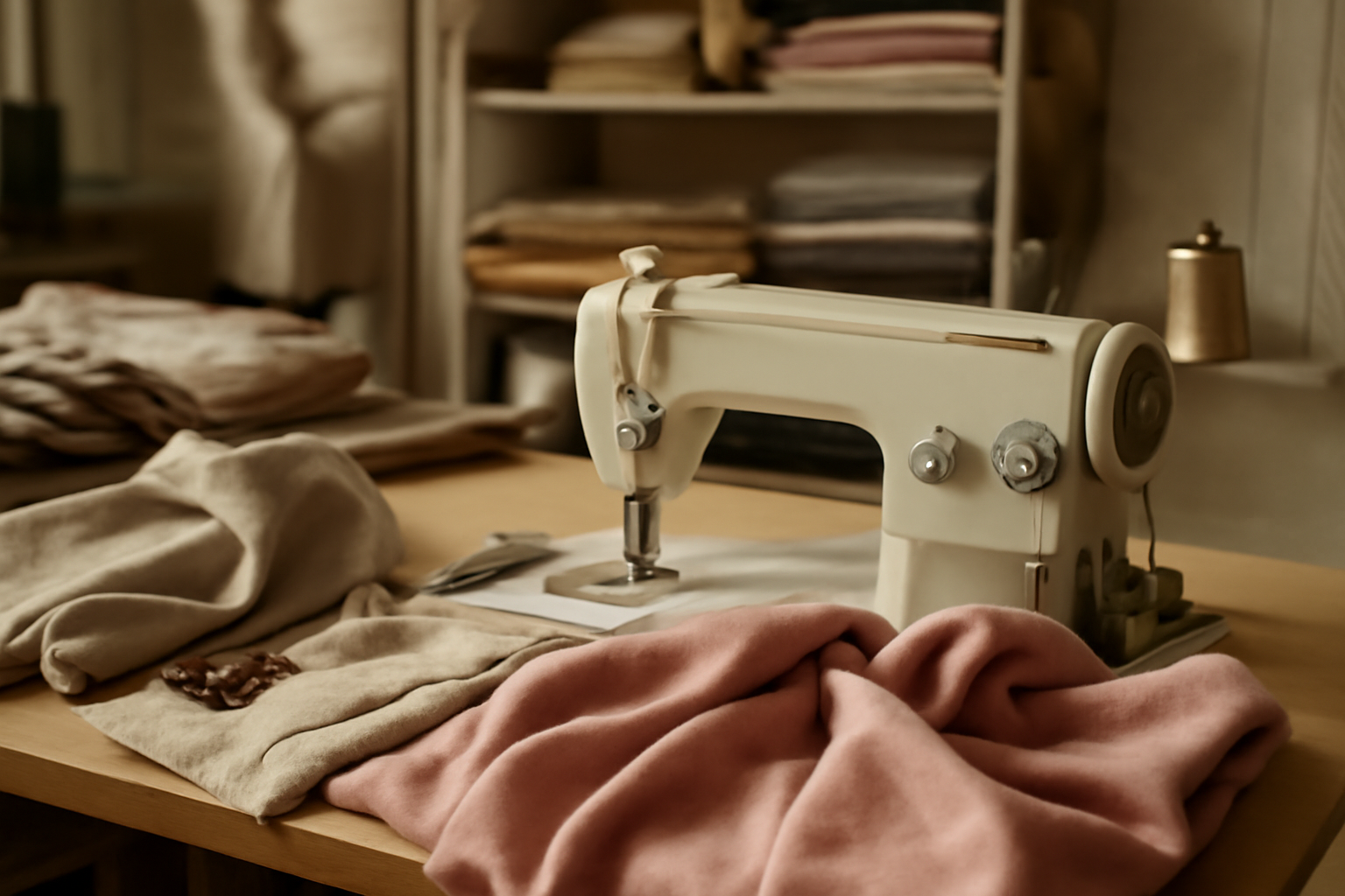 magasindemode-retouches-express-proches-weekend atelier de couture avec machine et tissus