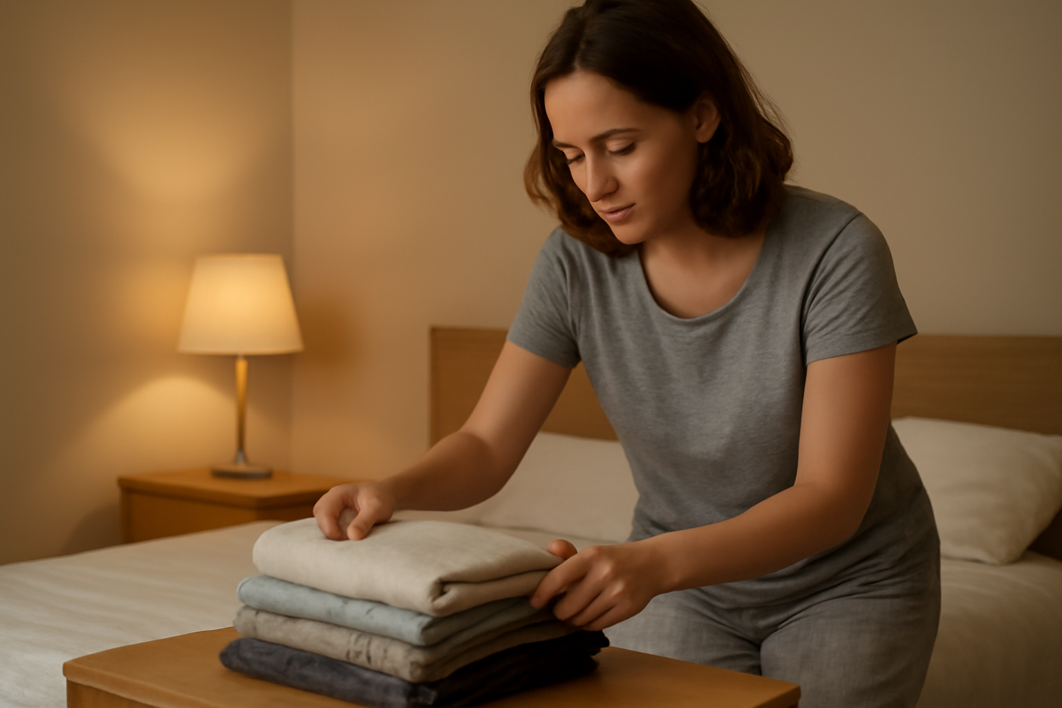 magasindemode-routines-soir-entretien personne rangeant vêtements avant de dormir