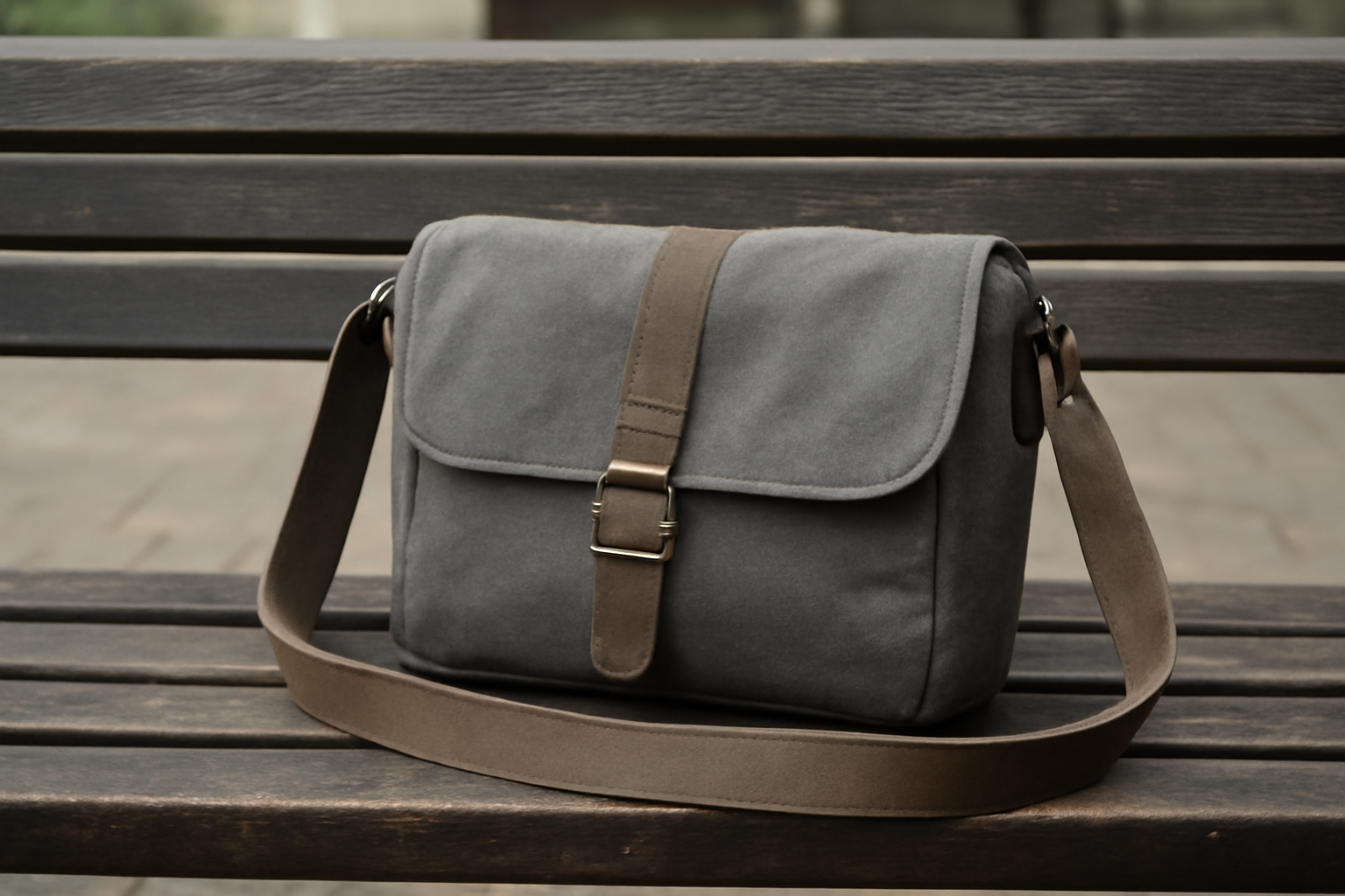 magasindemode-sac-bandouliere-pratique sac bandoulière posé sur banc urbain