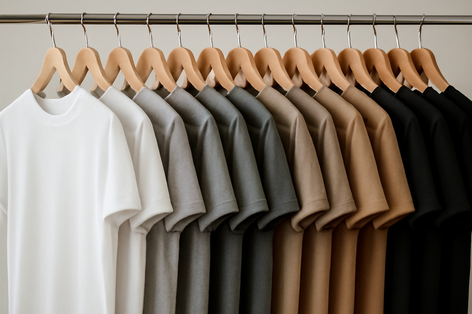 magasindemode-adresses-basiques-responsables-centre-ville rayon de t-shirts basiques bien ordonnés