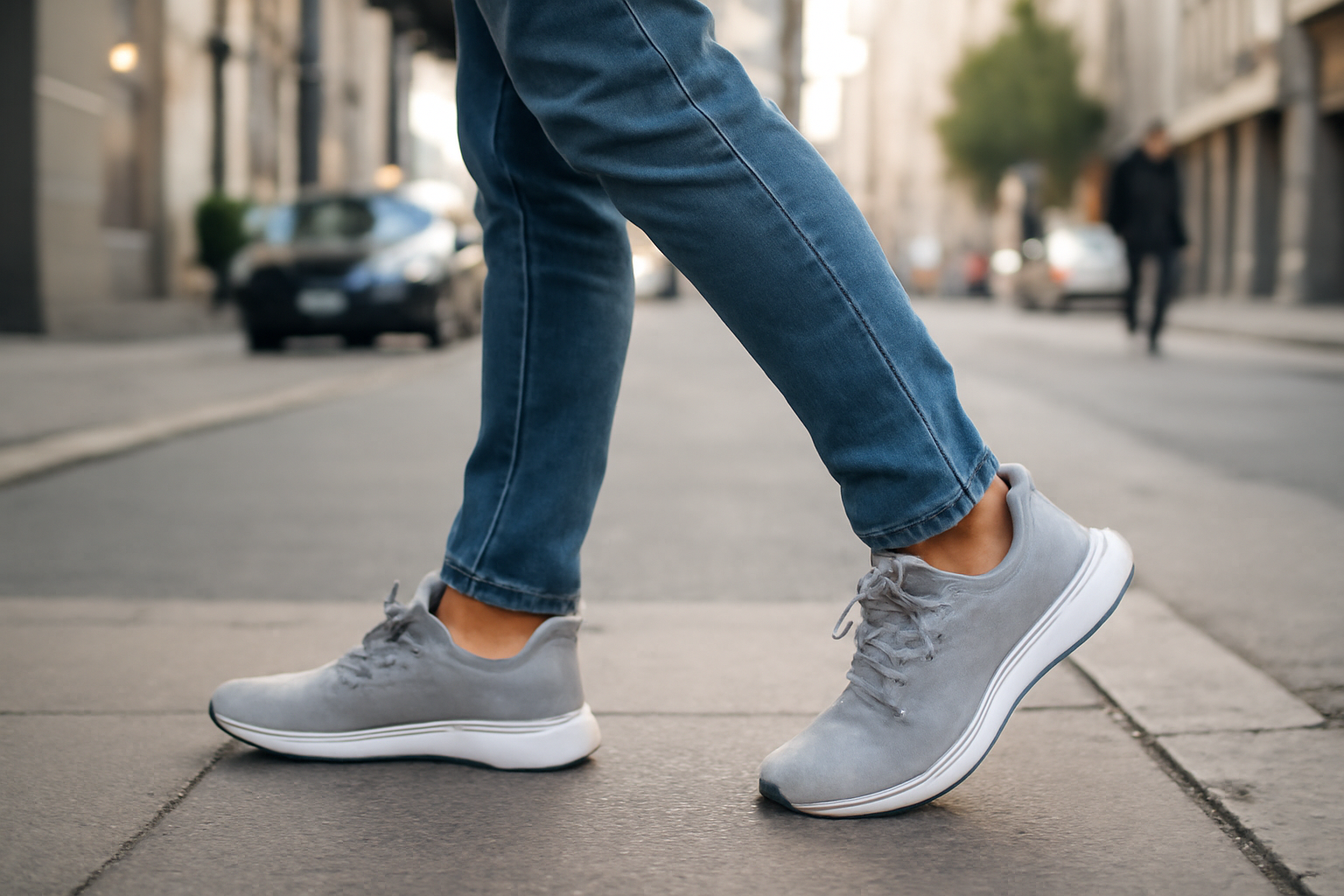 magasindemode-allbirds-marche-ville personne marchant en baskets légères en ville