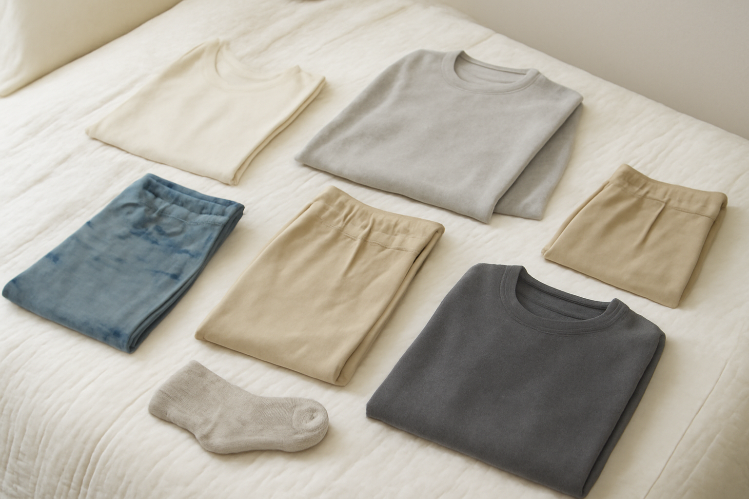 magasindemode-astuce-tenue-5-minutes vêtements étalés sur lit organisé