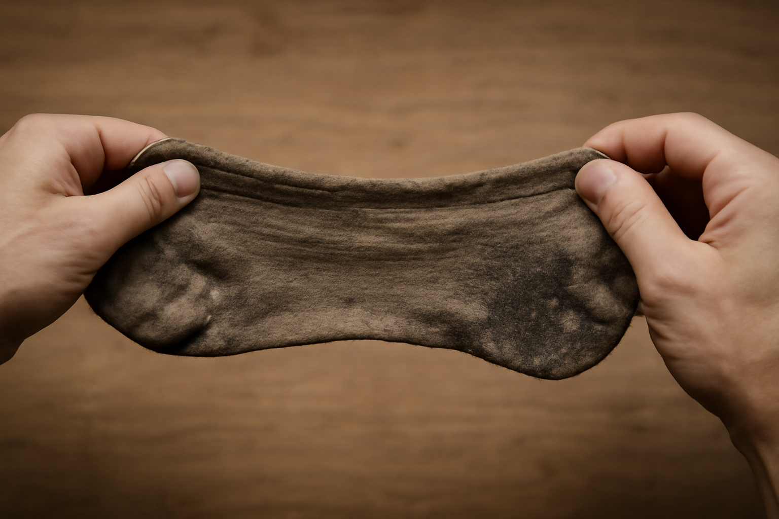 magasindemode-chaussettes-perdent-elasticite mains étirant une chaussette usée