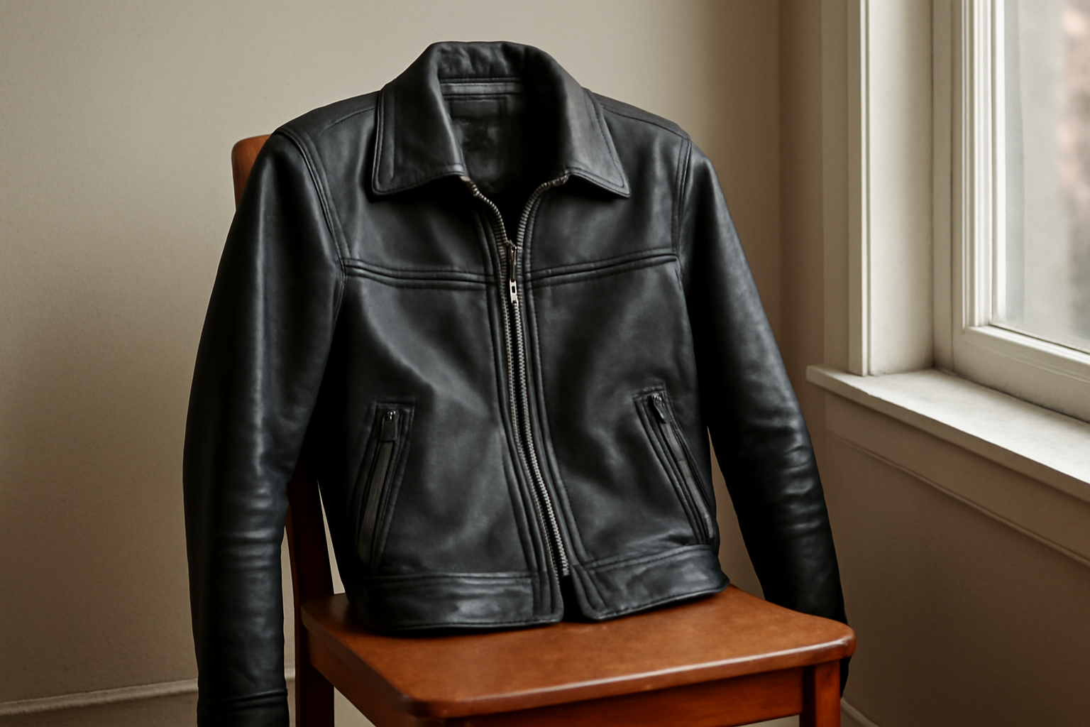 magasindemode-choisir-blouson-mi-saison blouson posé sur chaise près d'une fenêtre