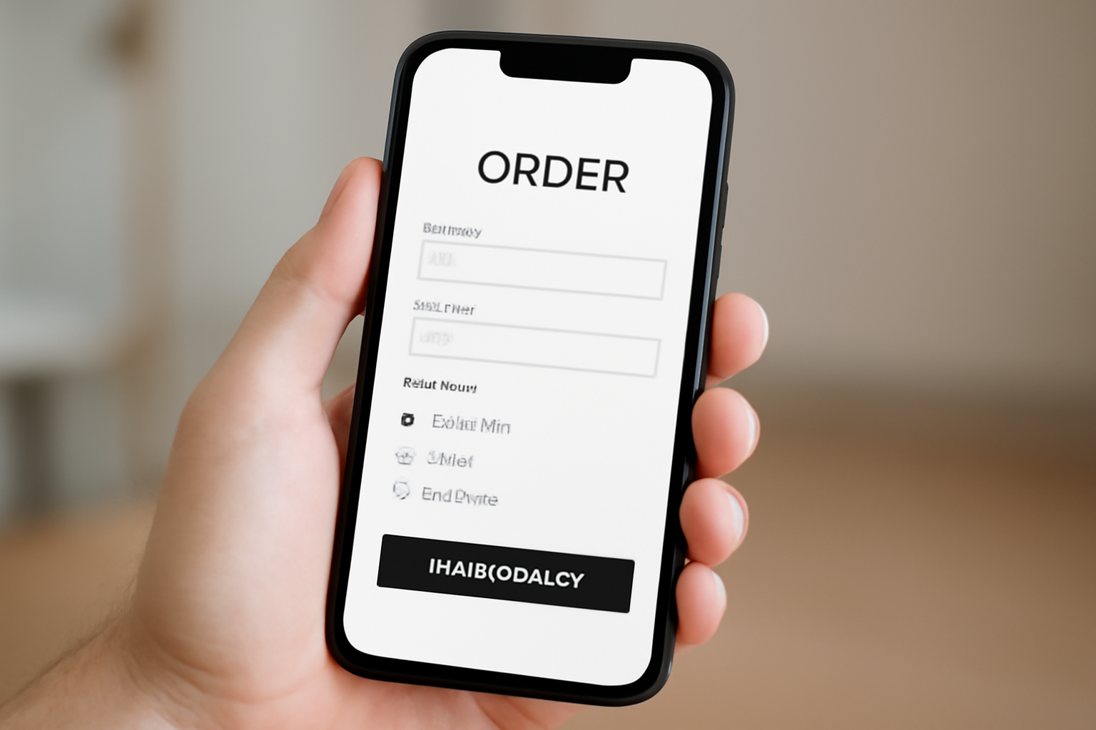 magasindemode-clauses-retour-boutique-en-ligne main tenant un smartphone affichant page commande