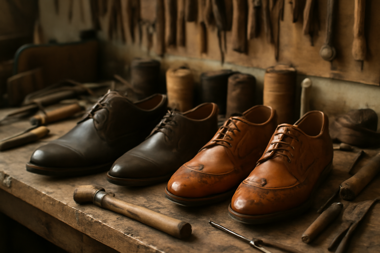 magasindemode-cordonniers-service-express atelier de cordonnerie avec outils et chaussures