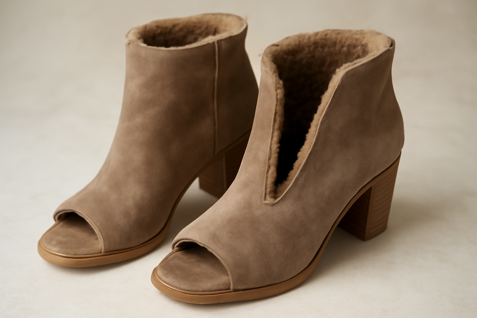 magasindemode-doublure-chaussures-hiver paire de bottines ouvertes montrant doublure