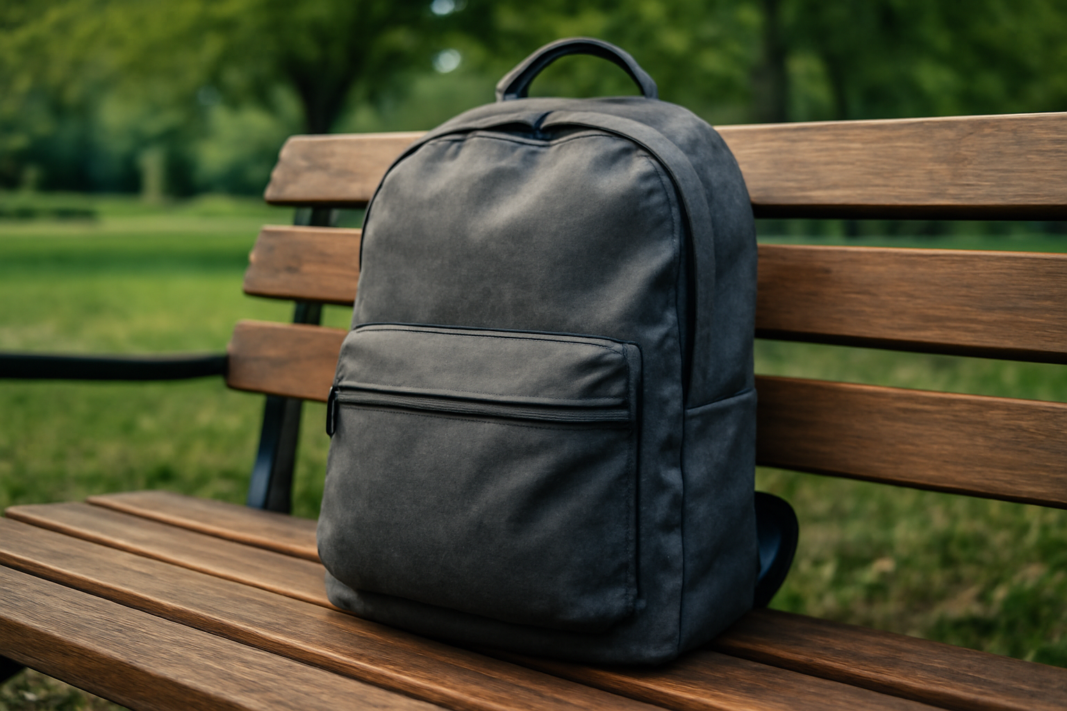 magasindemode-eastpak-sac-weekend sac à dos posé sur banc de parc