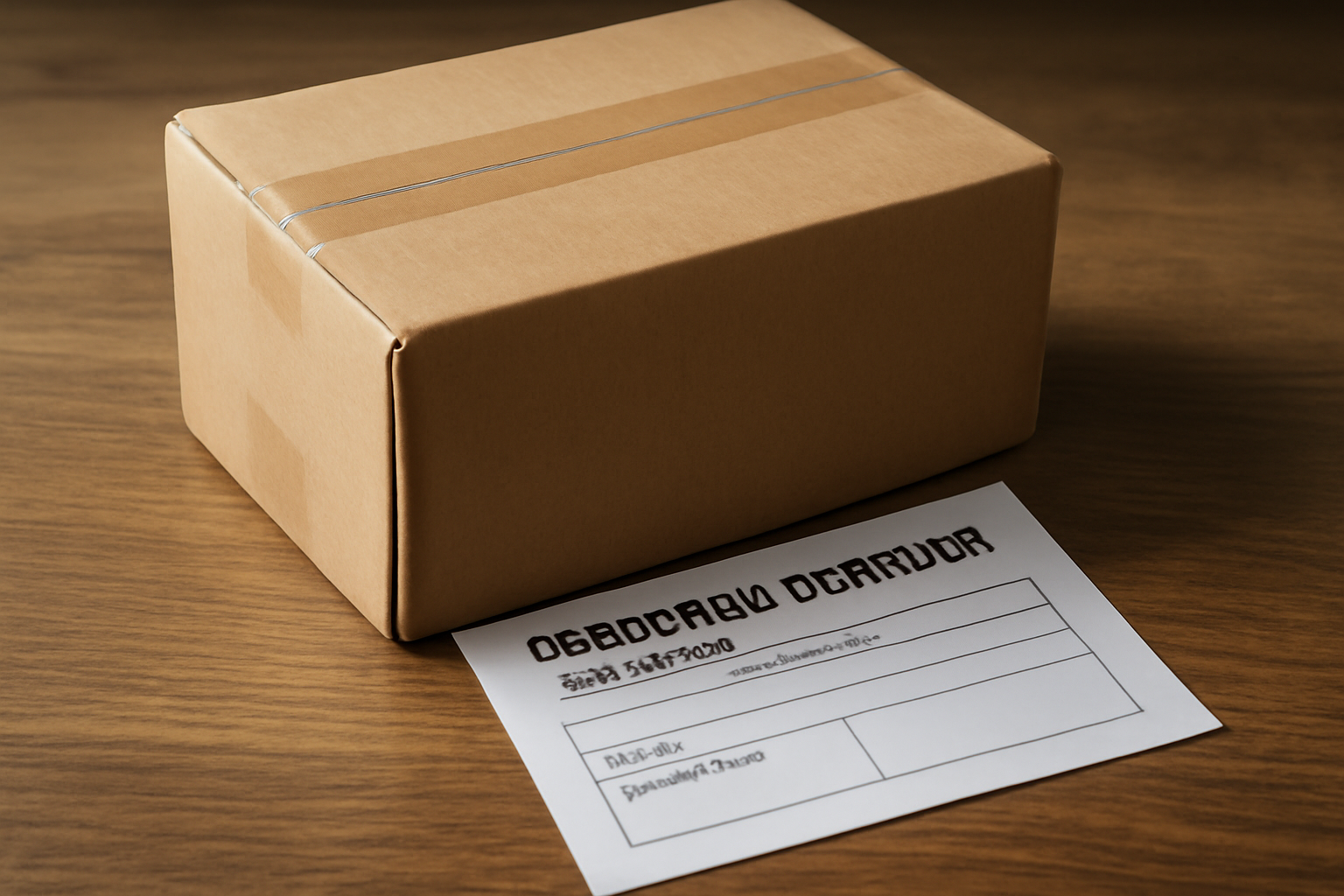 magasindemode-eviter-frais-retour-mode colis et bordereau de retour sur une table