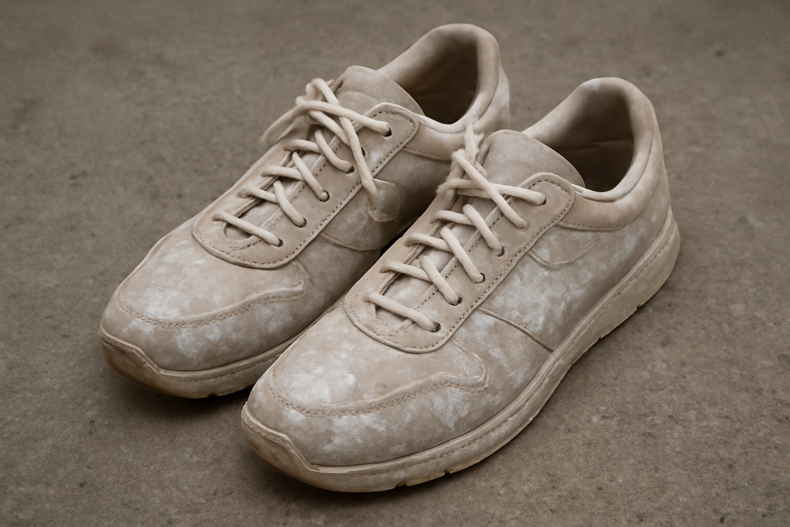 magasindemode-imperméabilisant-traces-blanches paire de baskets avec résidus blanchâtres visibles