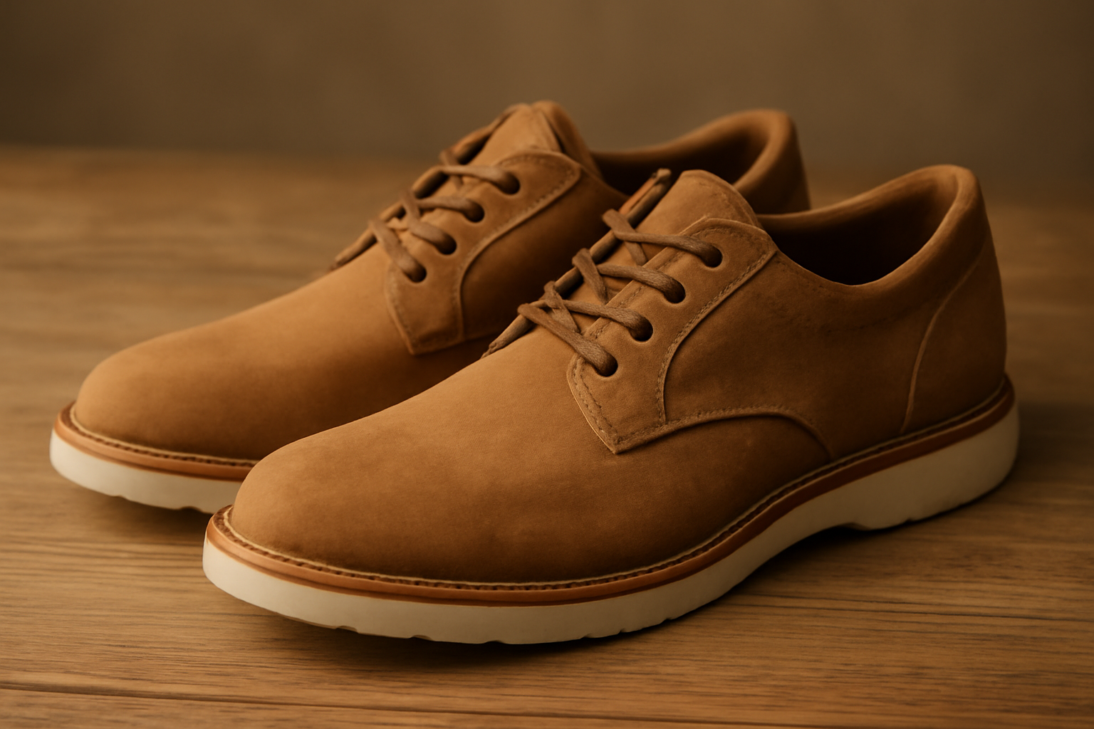 magasindemode-impermeabiliser-nubuck-sans-alterer paire de chaussures en nubuck posée sur une table