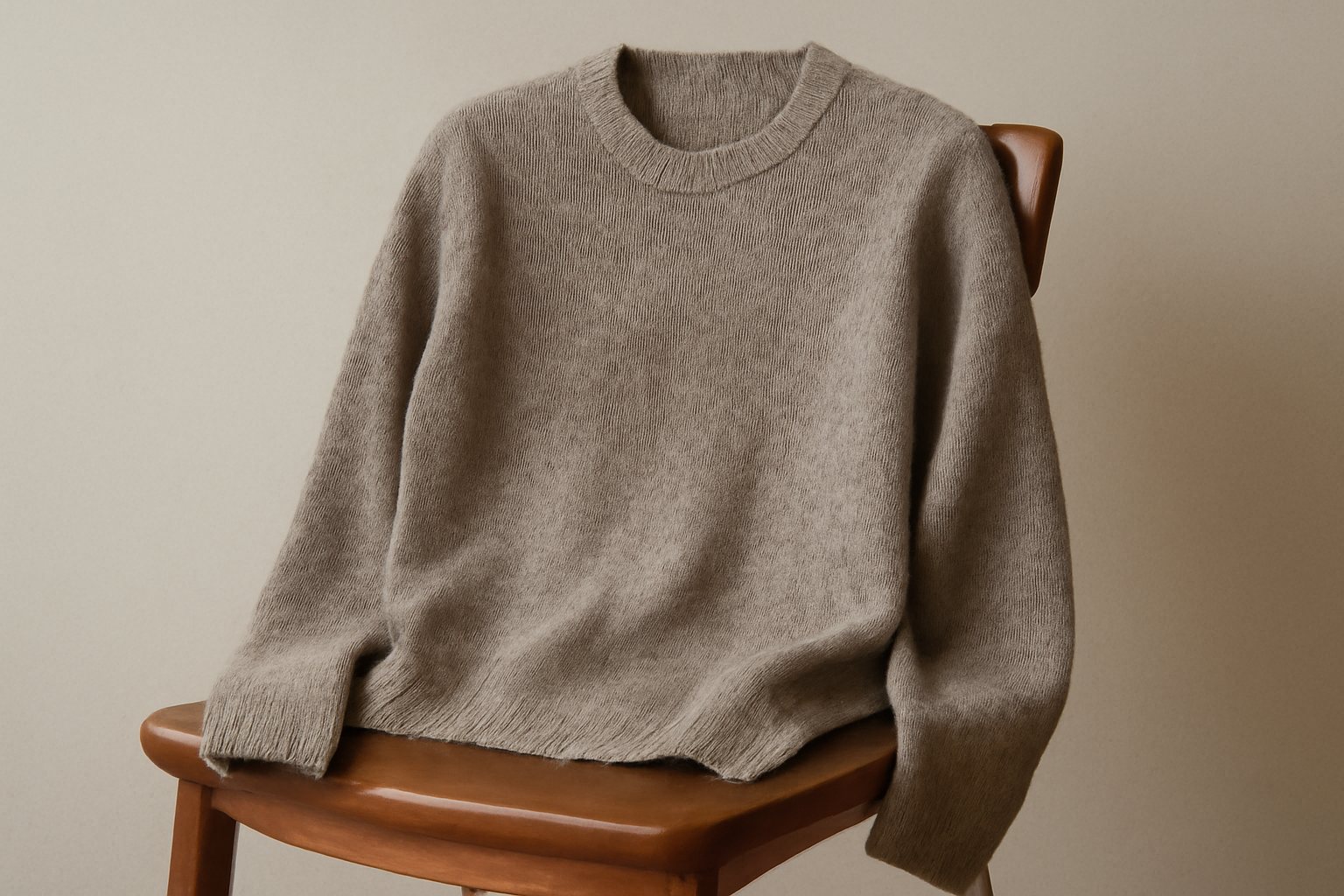 pull aux motifs discrets posé sur chaise