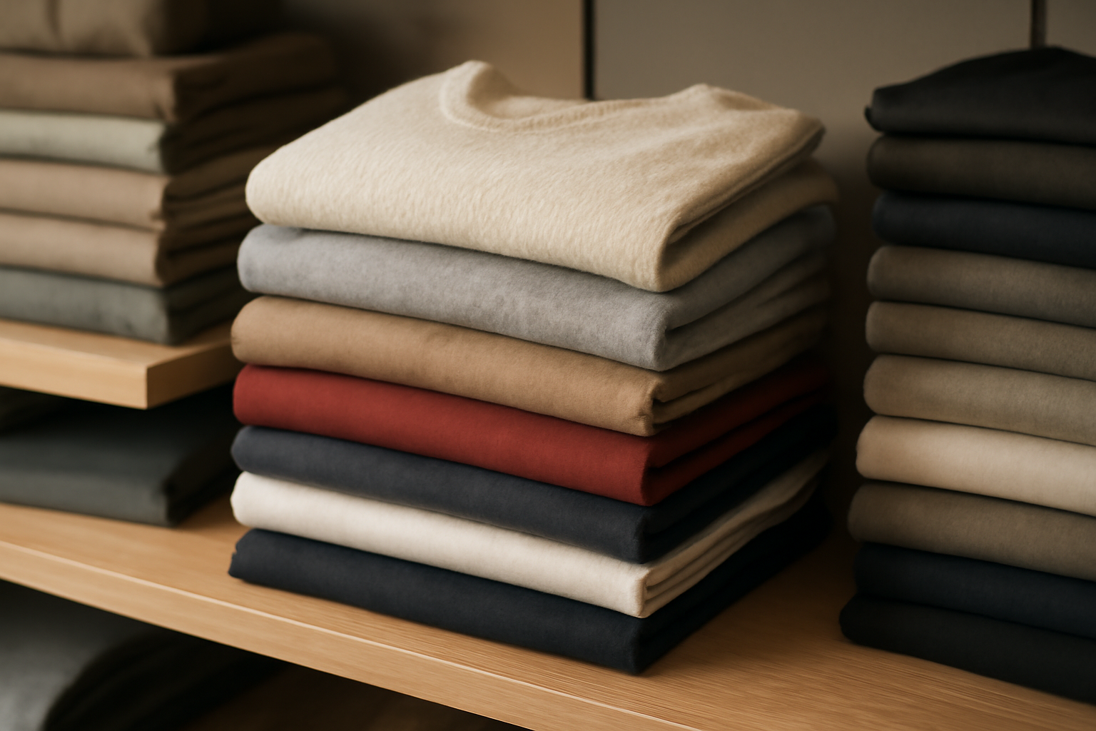magasindemode-jcrew-basiques-valent-ils pulls et t-shirts empilés en boutique