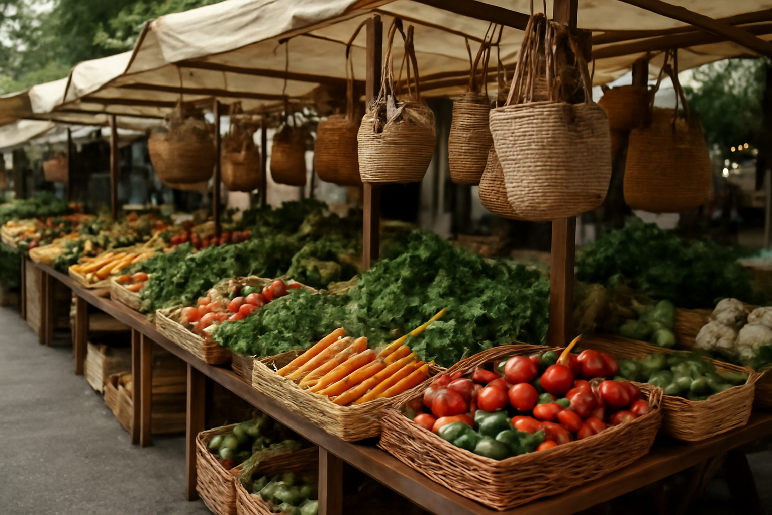 magasindemode-marche-fermier-accessoires-mode stands de marché avec accessoires et produits frais