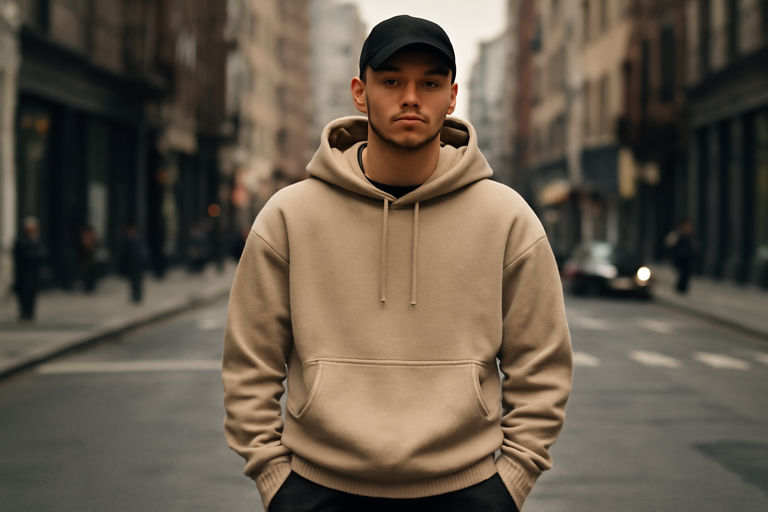 personne portant une pièce streetwear en ville