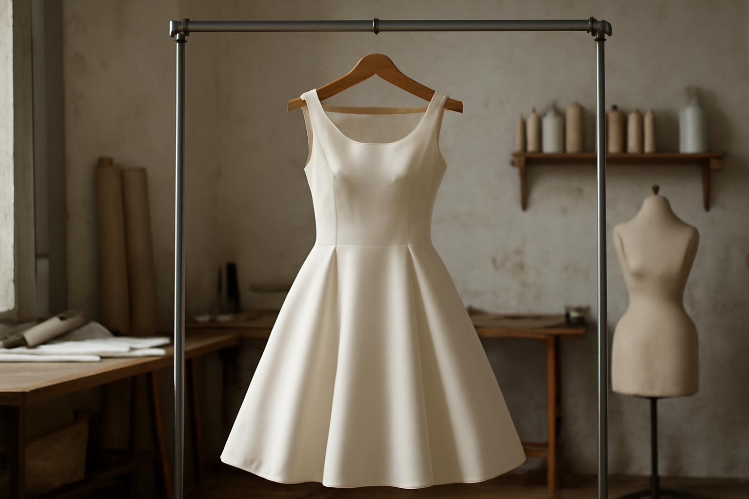 robe chic suspendue dans un atelier