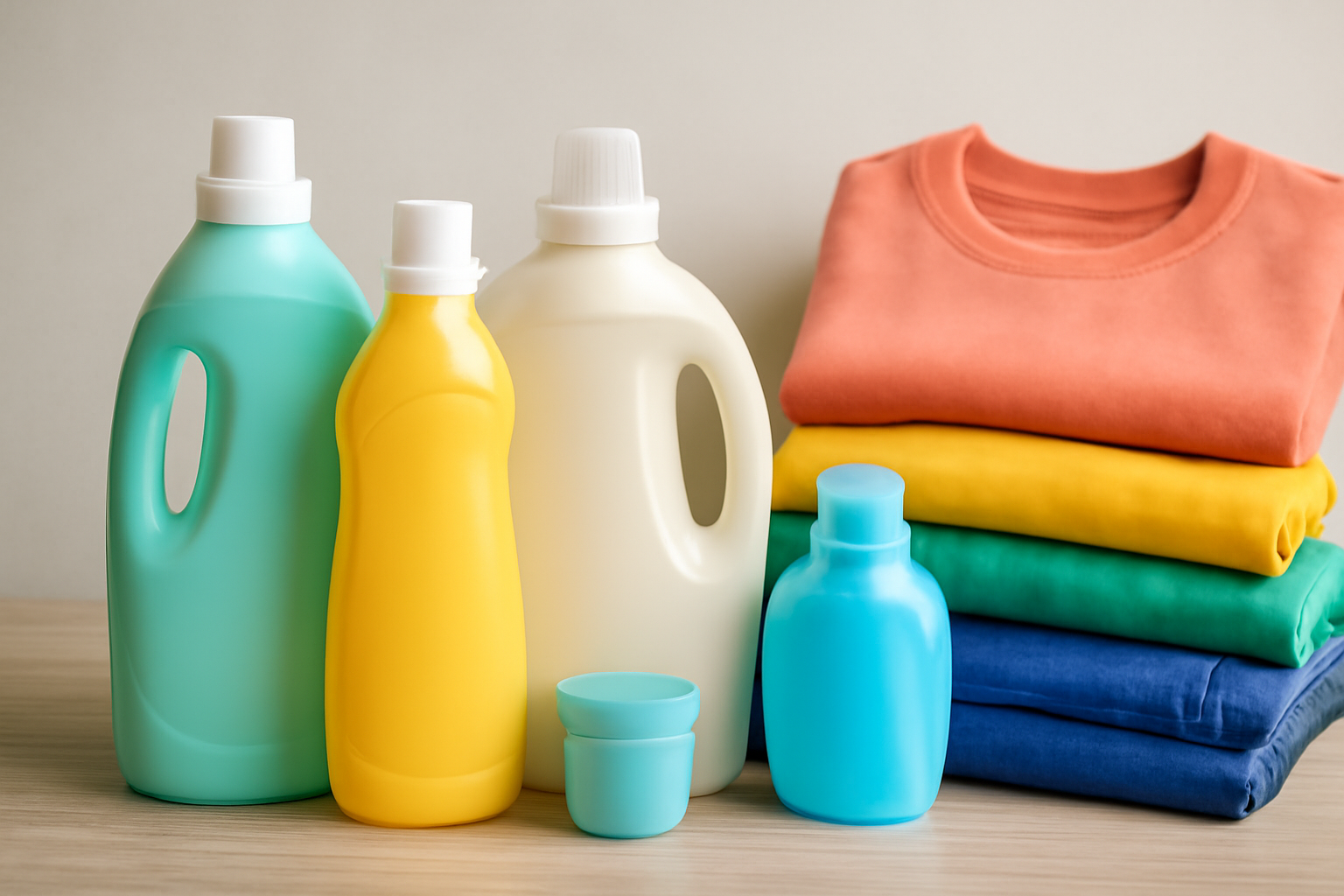 magasindemode-produits-raviver-couleurs-ternes bouteilles de produits et vêtements colorés