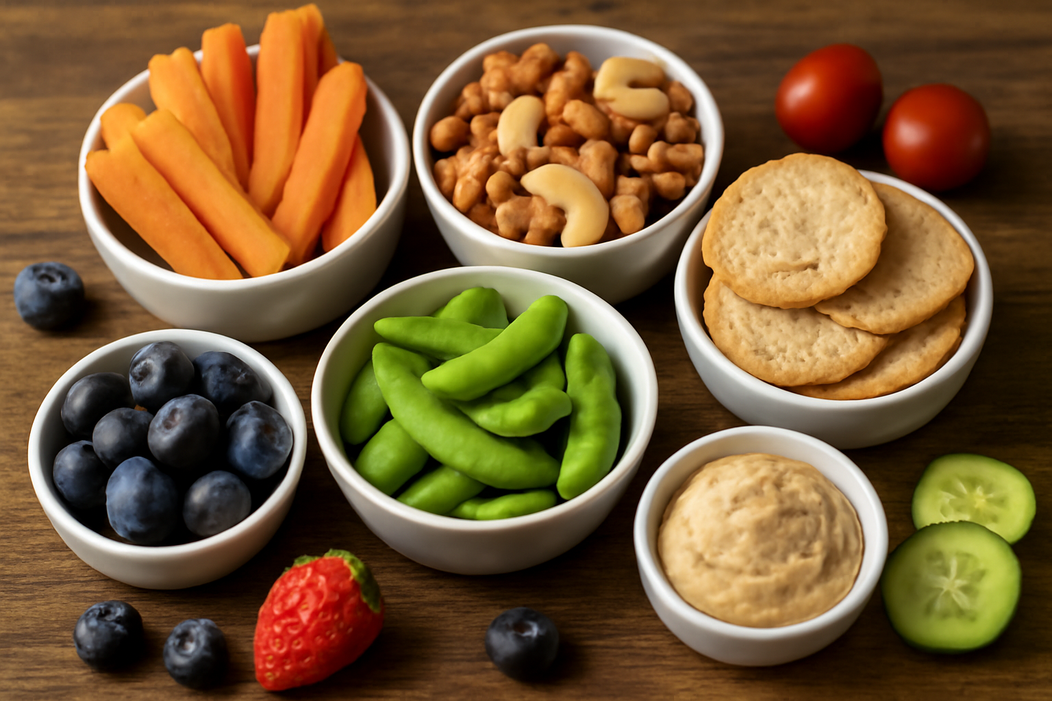 magasindemode-snacks-sains-longue-journee assortiment d'encas sains sur une table
