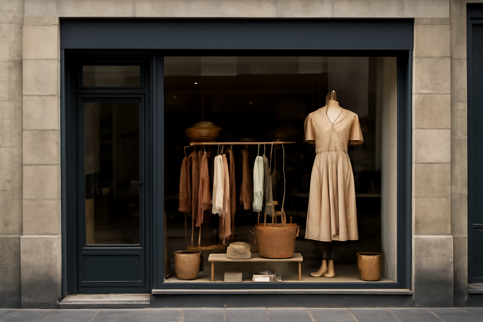 magasindemode-boutique-ou-concept-store vitrine d'une petite boutique urbaine