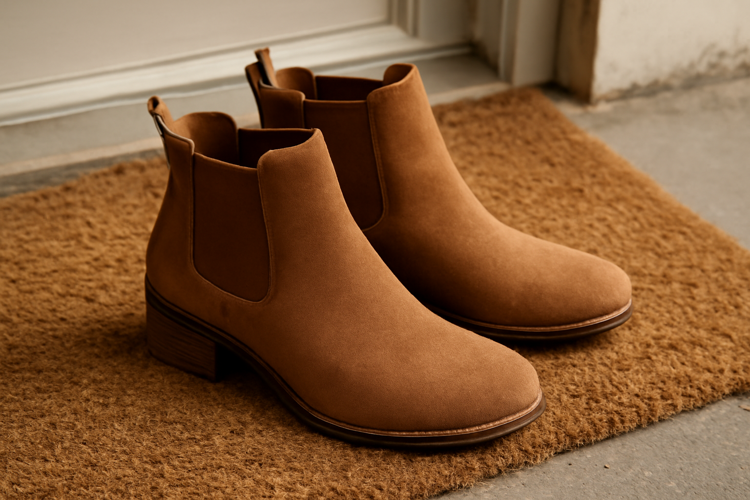 magasindemode-choisir-bottines-confort-hiver paire de bottines posée sur un paillasson