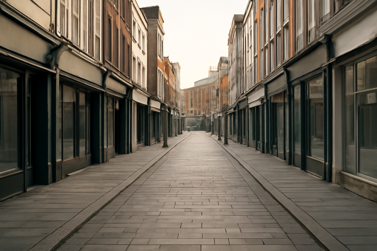 magasindemode-eviter-foule-shopping rue commerçante presque vide un matin