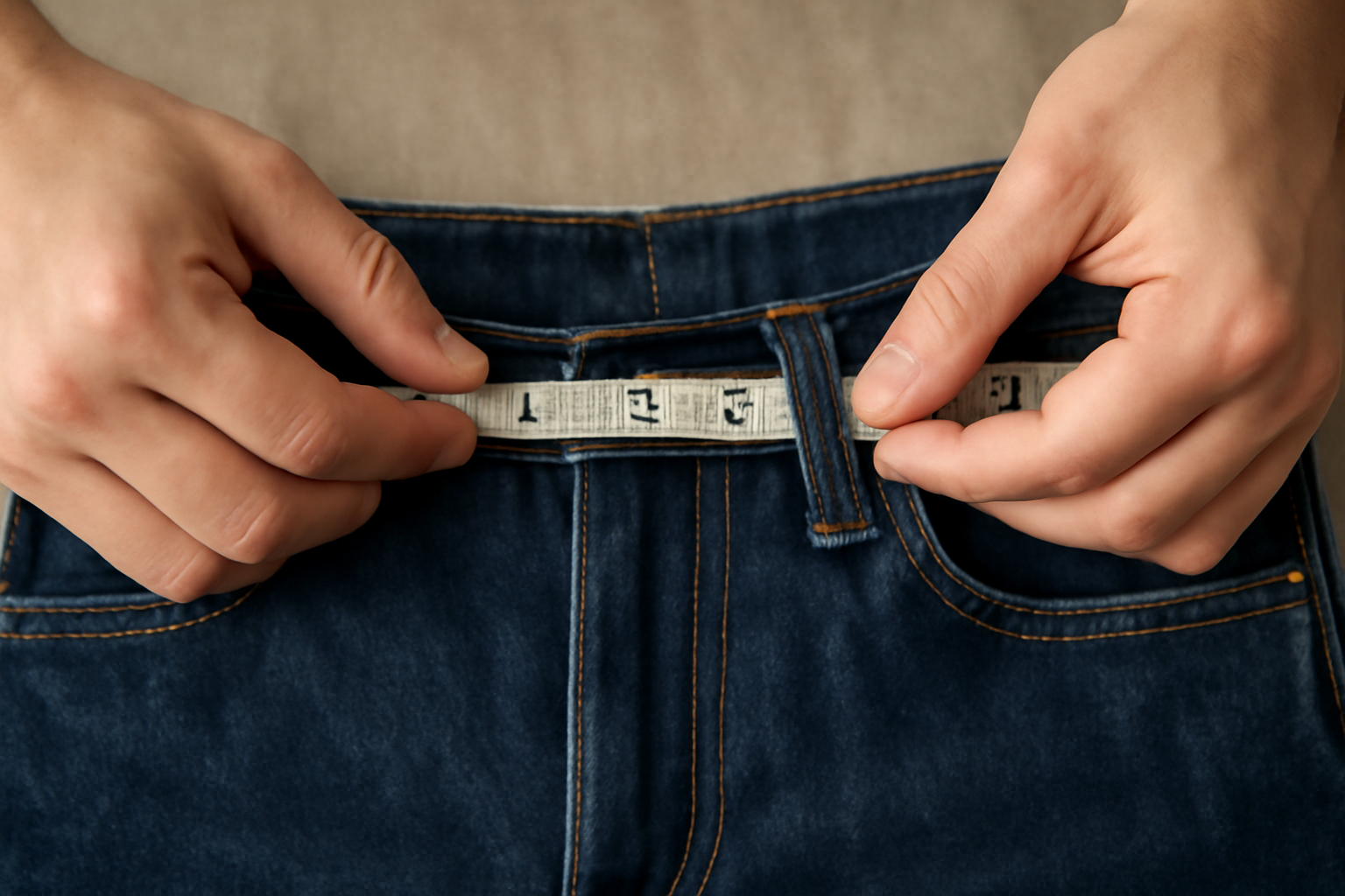 magasindemode-guide-taille-en-ligne-pantalon mains mesurant un pantalon avec un mètre