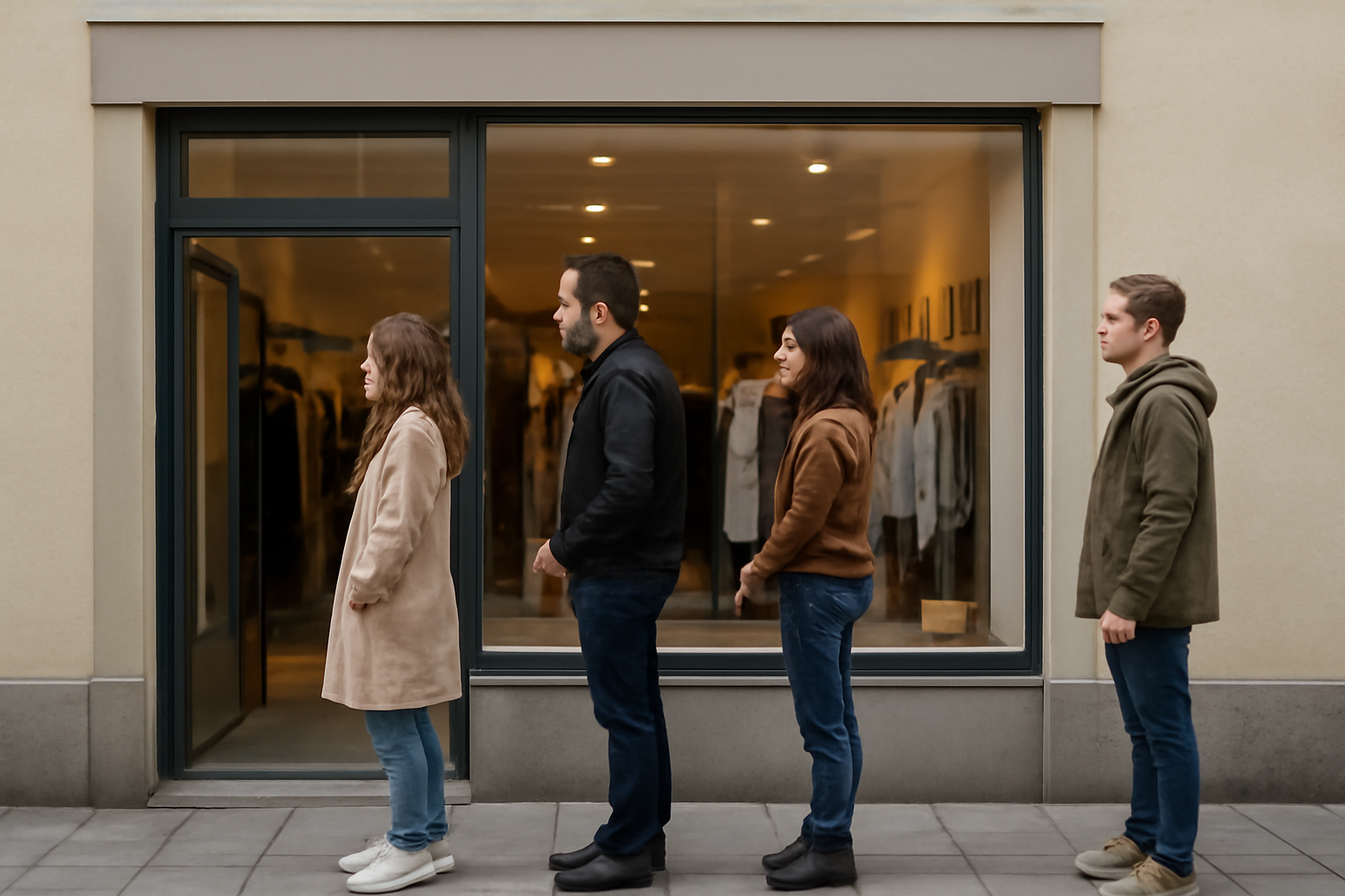 magasindemode-horaires-eviter-queue file d'attente courte devant une boutique
