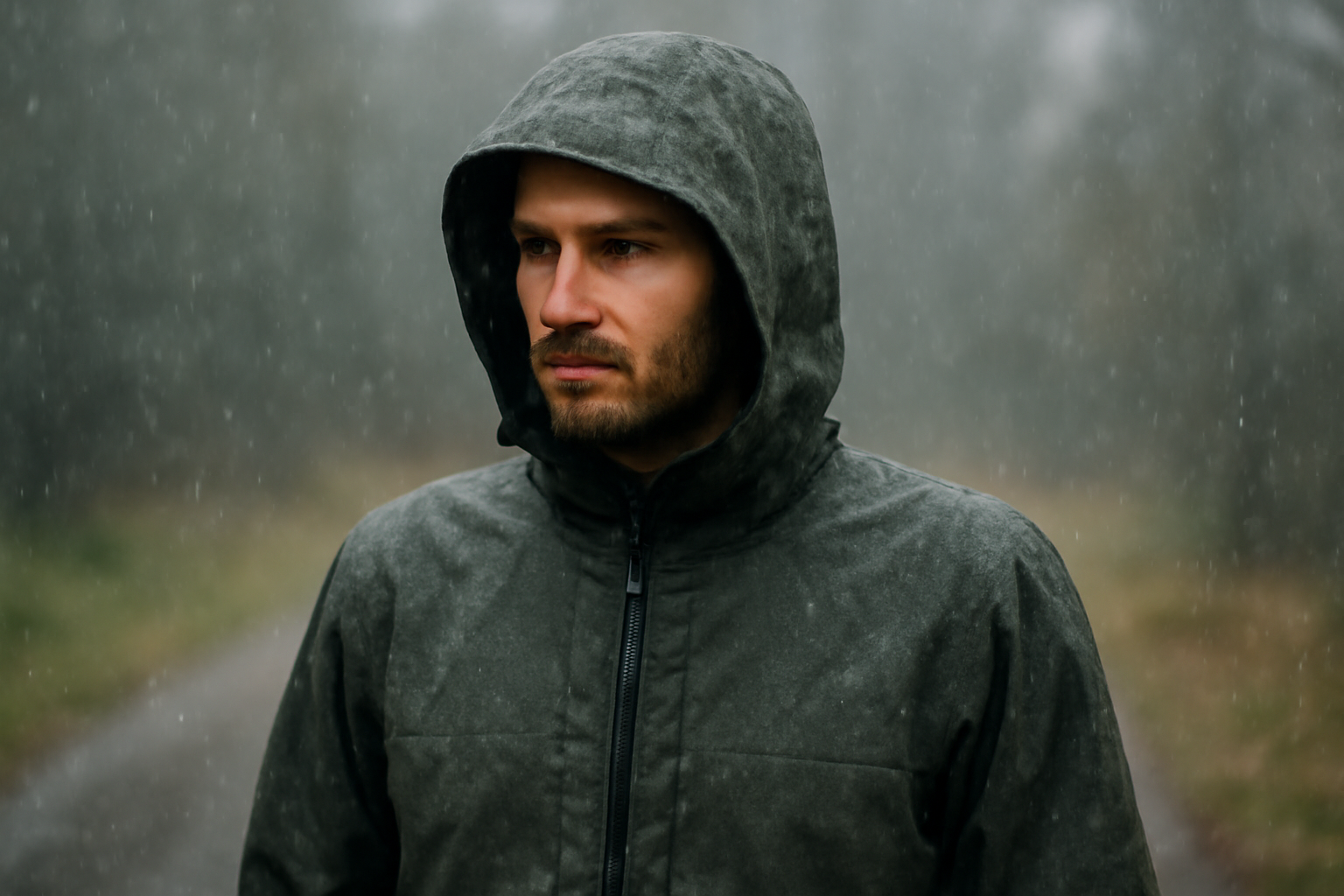 magasindemode-k-way-veste-urbaine personne sous pluie légère avec veste imperméable