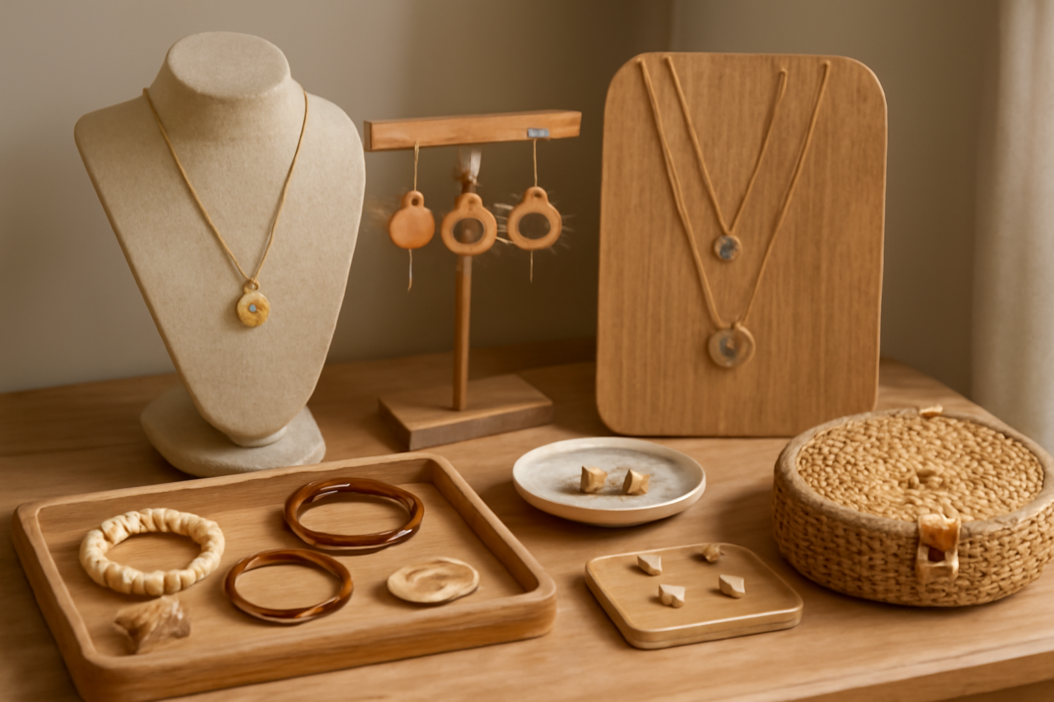 magasindemode-maison-balzac-pop-up-weekend présentoir de bijoux et accessoires artisanaux
