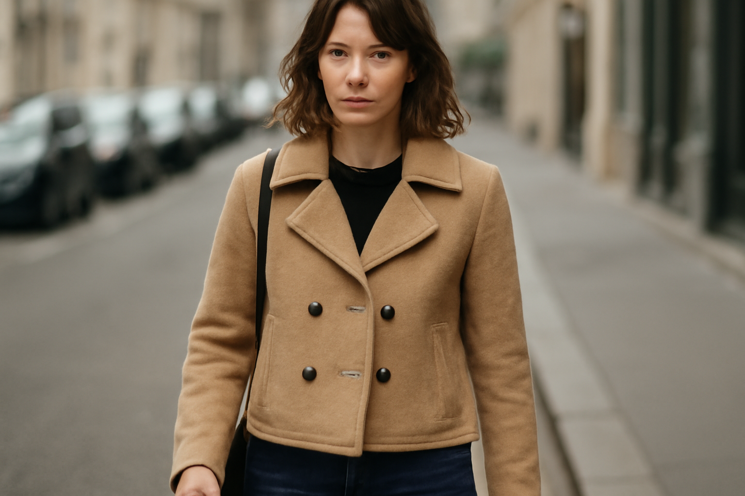 magasindemode-manteau-court-urbain personne portant manteau court en rue
